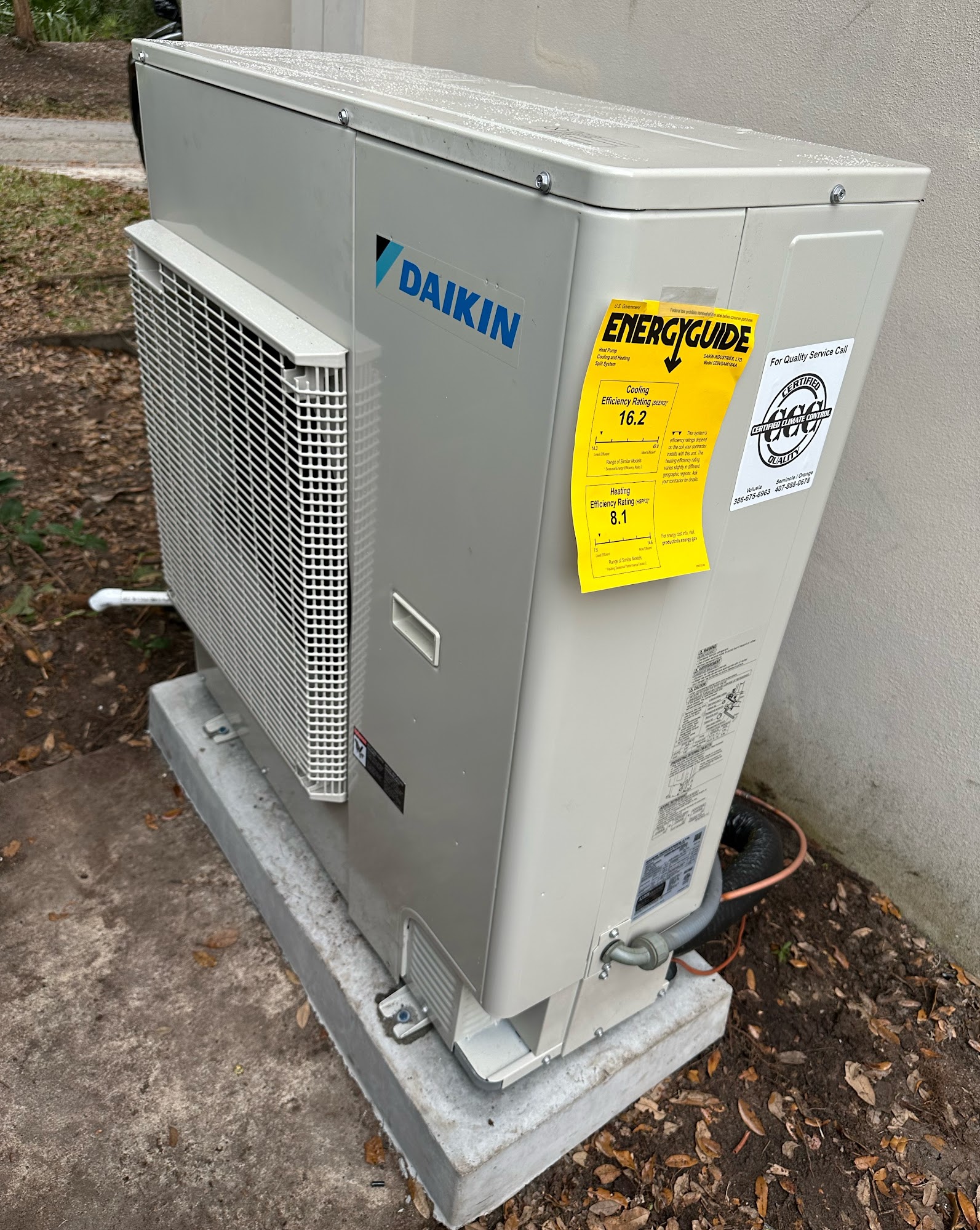 Experience top-notch efficiency with Daikin HVAC units, installed by Certified Climate Control for ultimate comfort and reliability.