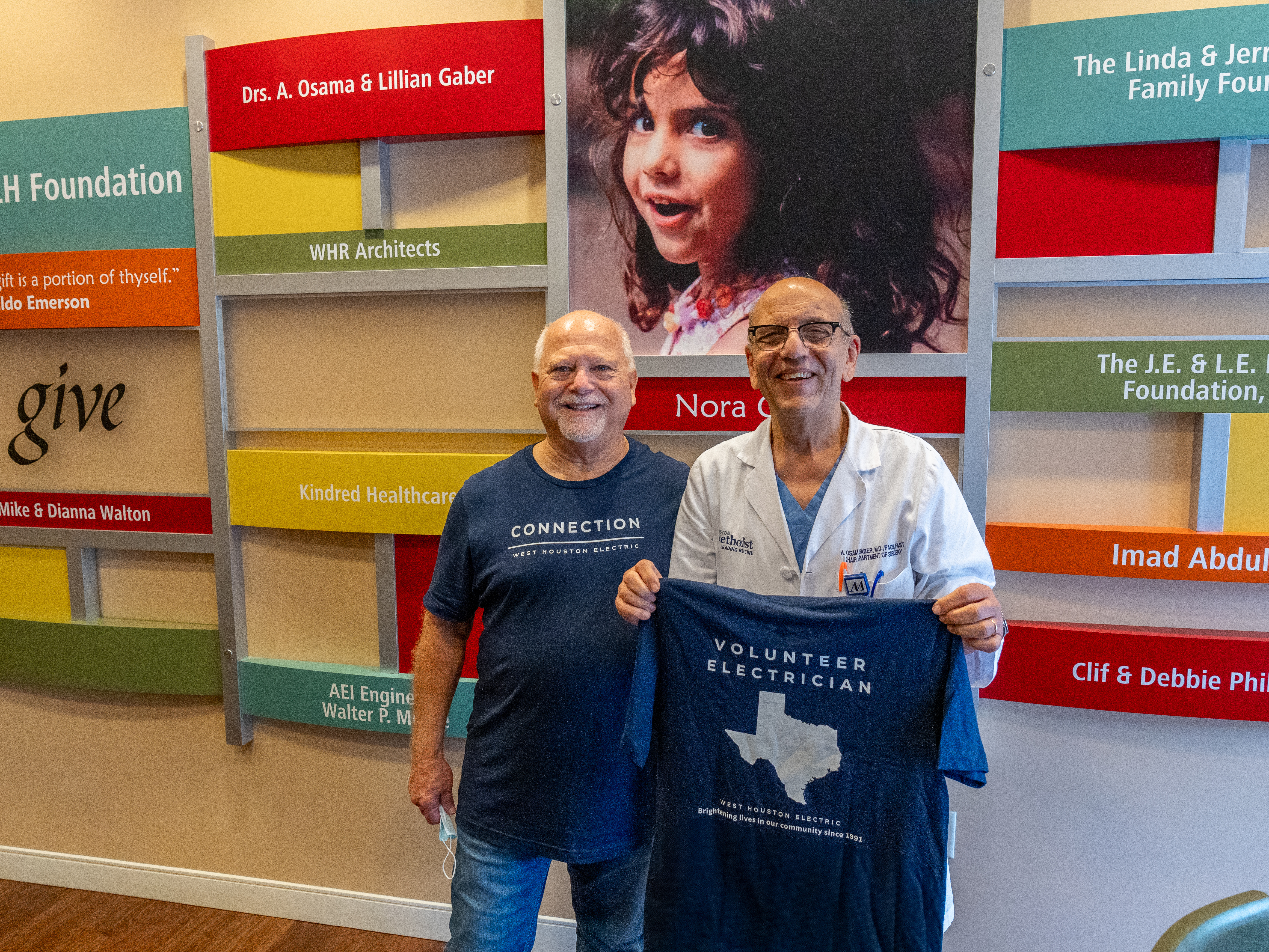 Showing community commitment and trusted service, West Houston Electric, Inc. volunteers proudly support local healthcare partners.