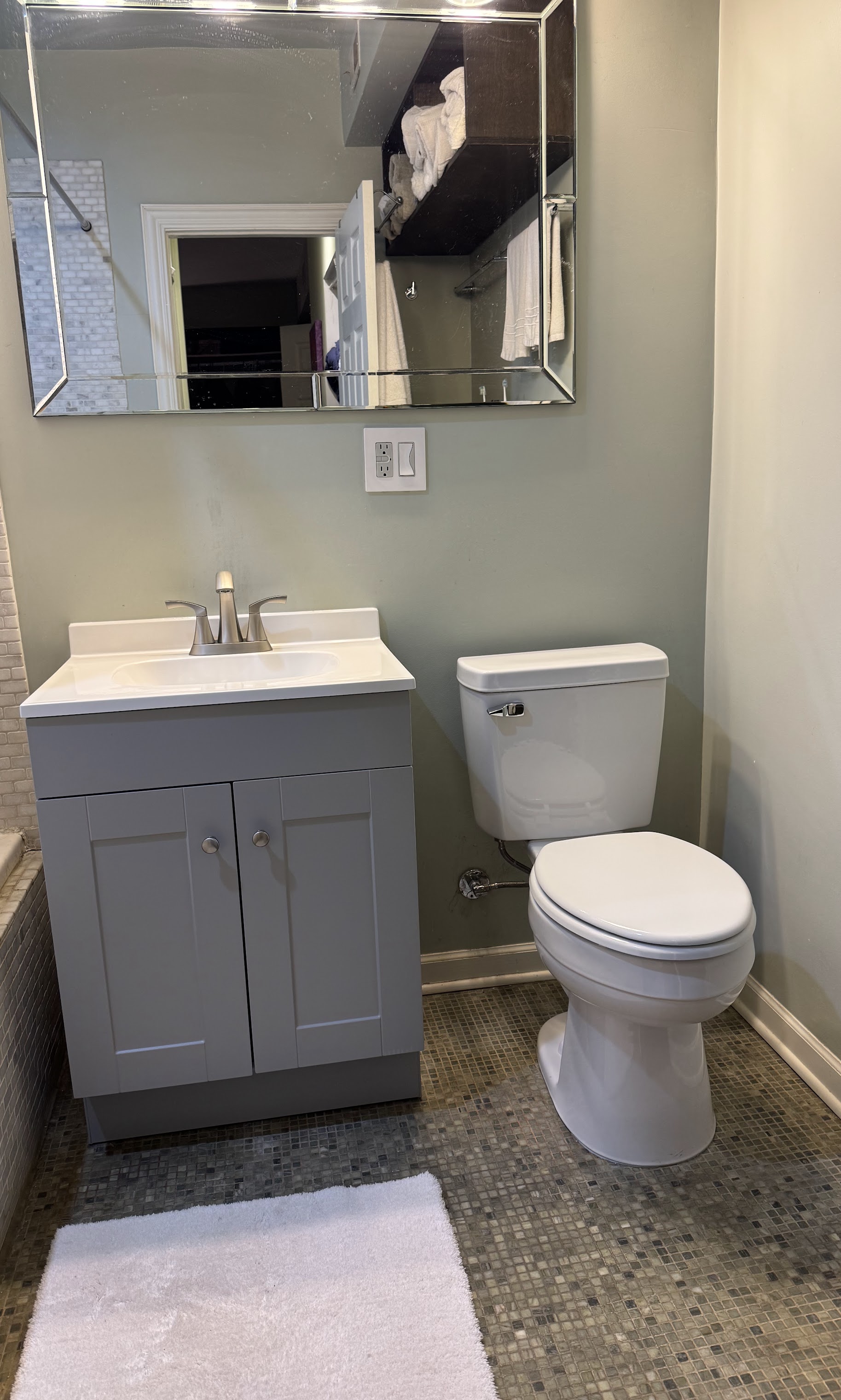 A bright, freshly finished bathroom showcases careful workmanship and modern fixtures from Oasis Heating and Cooling, creating dependable comfort for your home.
