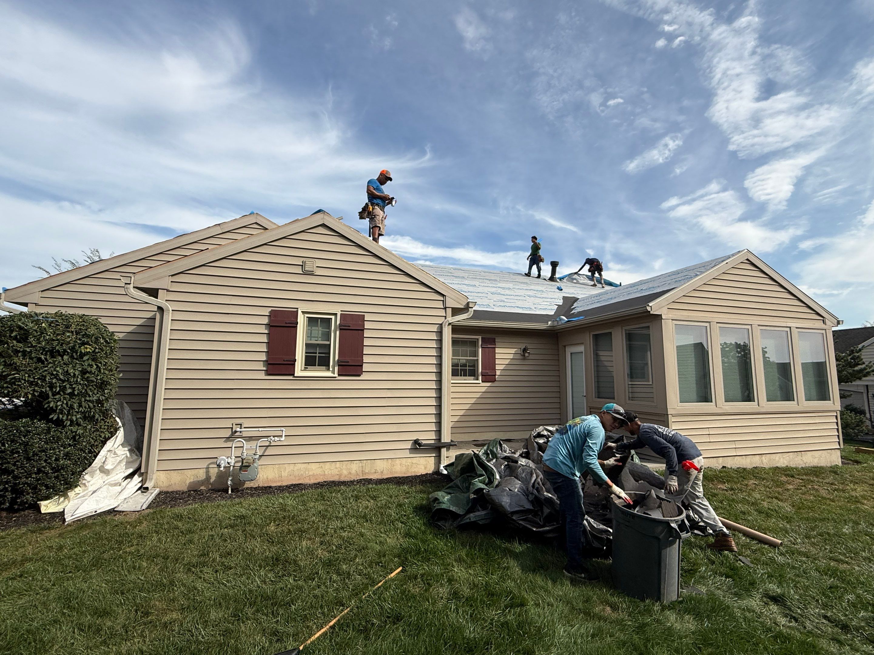Skilled teams from Mosaic Roofing & Exteriors restore roofs efficiently while keeping the jobsite tidy, demonstrating craftsmanship and care.
