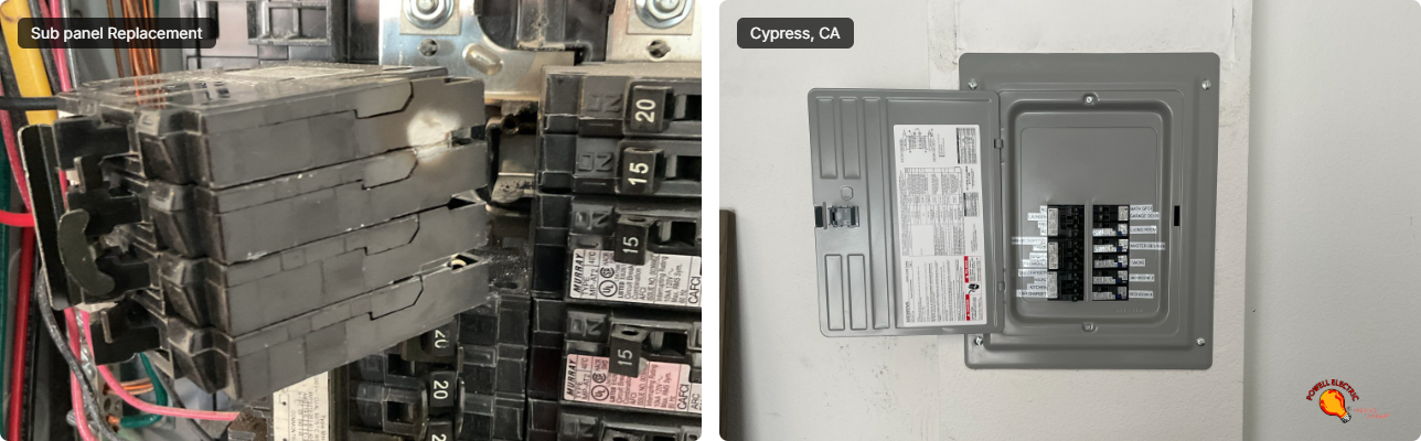 Powell Electric replaced a hazardous subpanel with a clean, labeled installation to restore safety and reliability for homeowners.