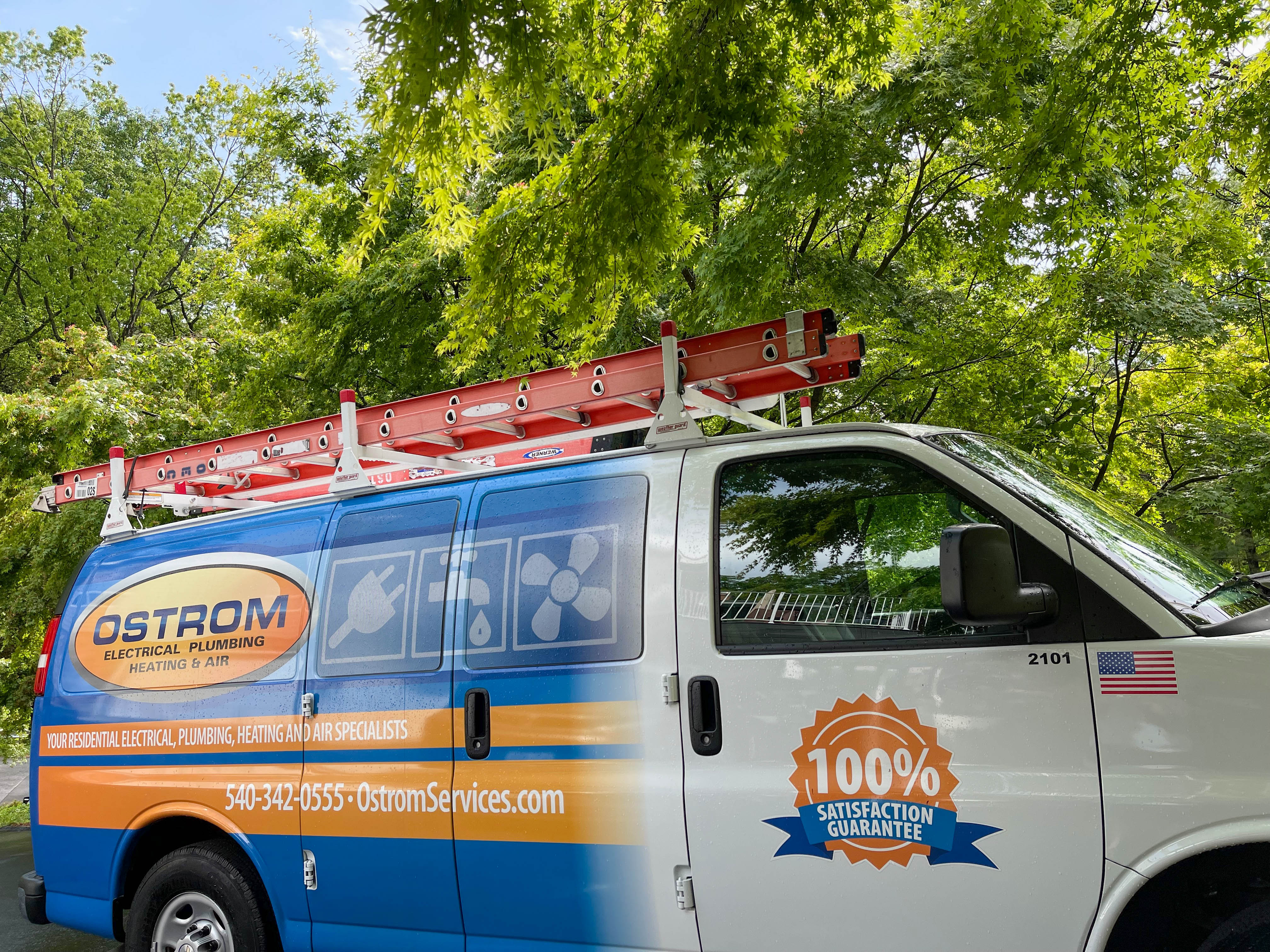 Experience top-notch service with Ostrom Electrical Plumbing Heating & Air Conditioning—your trusted experts with a 100% satisfaction guarantee.