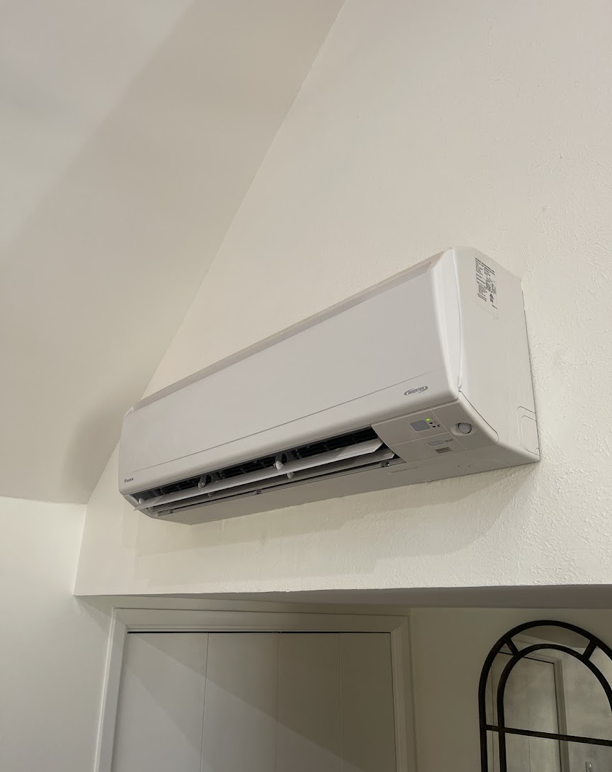 Clean, professional installation of a ductless mini-split showcases Abacus Plumbing, Air Conditioning, & Electrical's attention to lasting comfort.