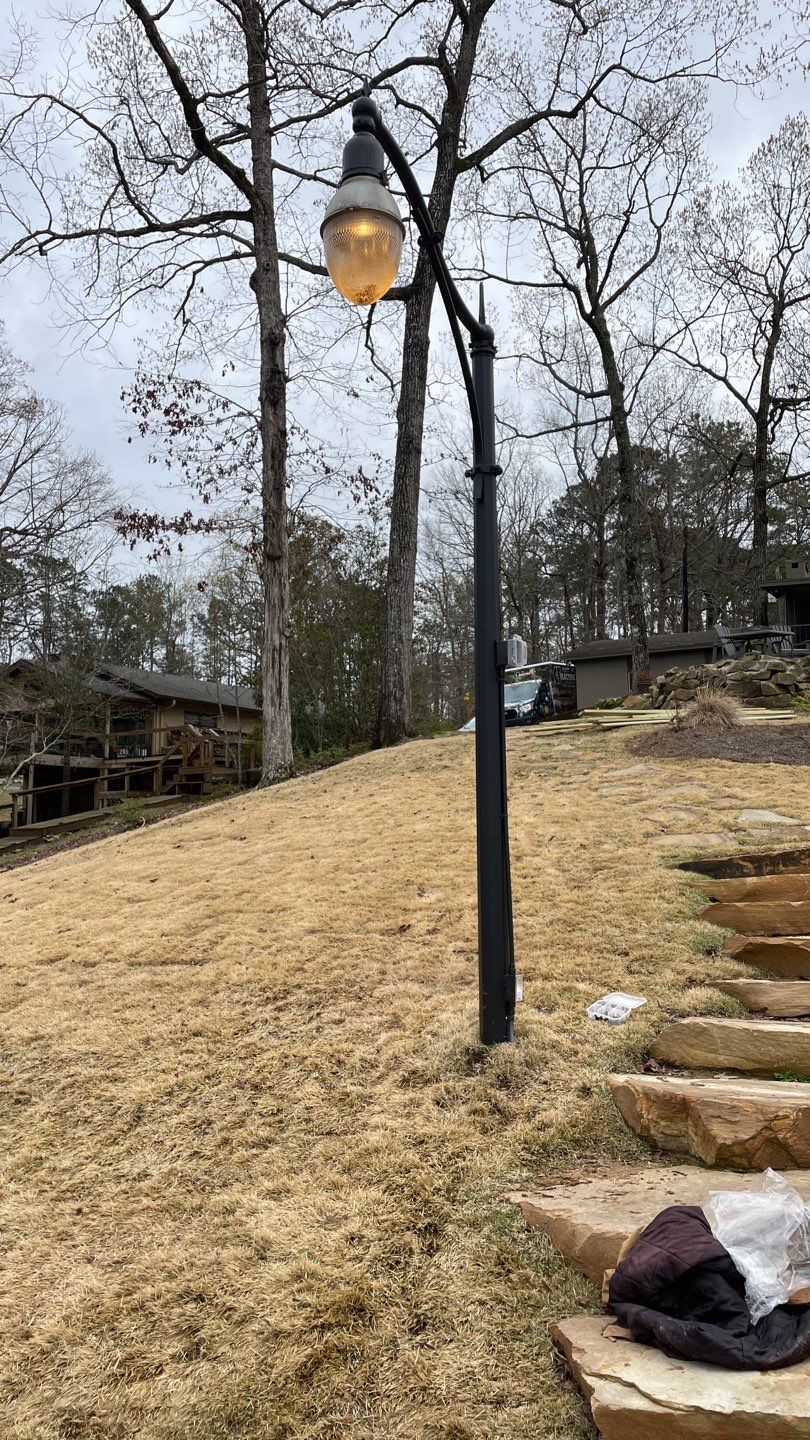 C&T Electric LLC installed and tested this outdoor lamp post, showcasing reliable lighting and careful on-site service for homeowners.