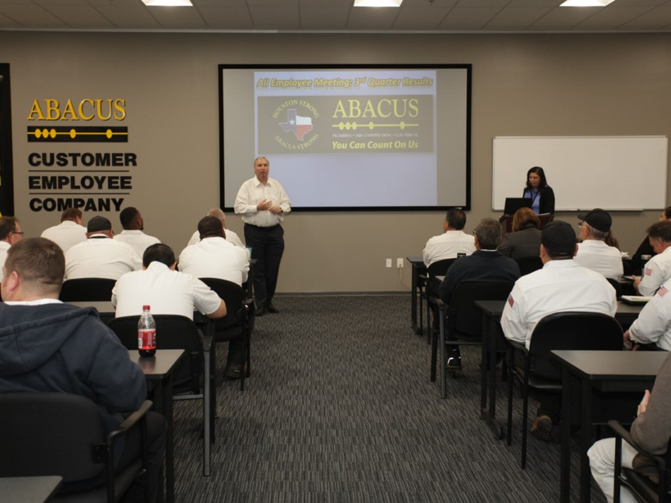 Abacus Plumbing, Air Conditioning & Electrical showcases professional team training to ensure reliable service and consistent customer care.