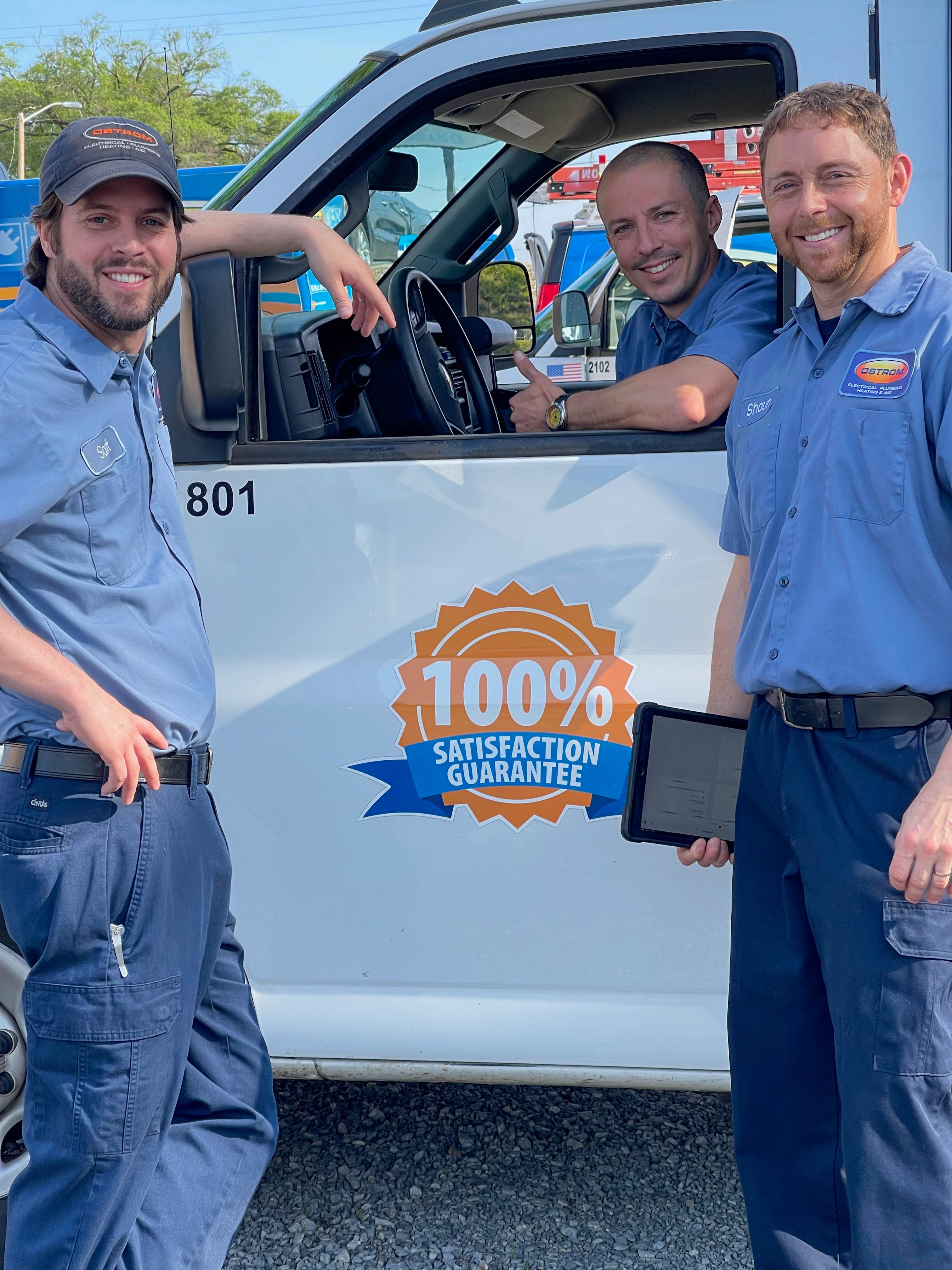 Trust Ostrom Electrical Plumbing Heating & Air Conditioning for 100% satisfaction guaranteed service, where professionalism and customer satisfaction come first.