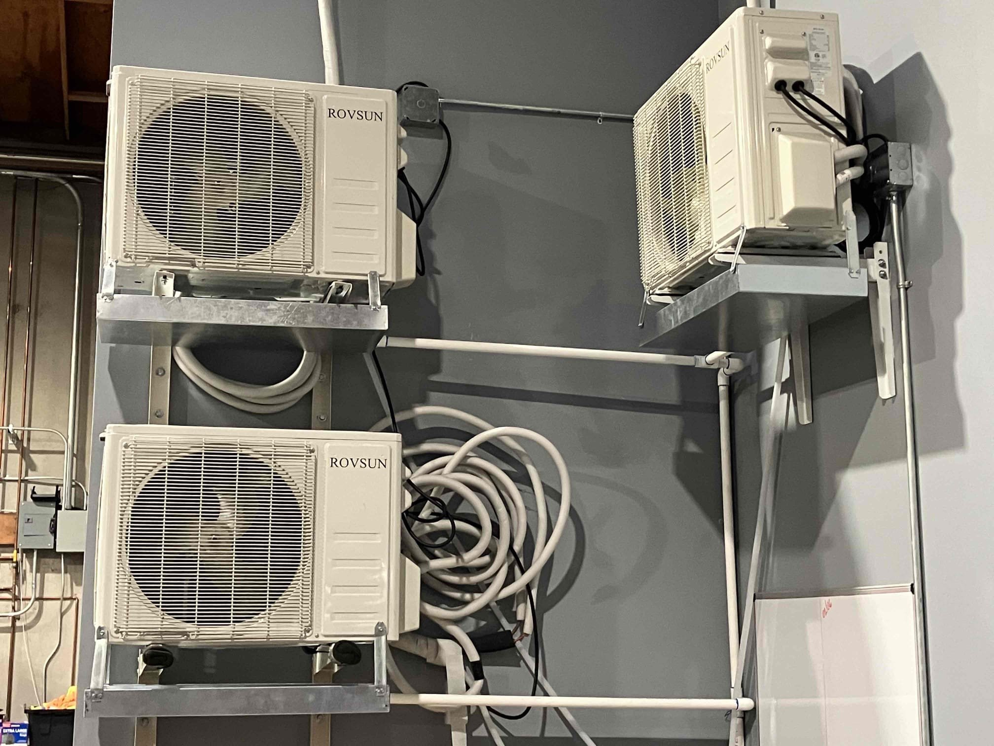 Professional, tidy mini-split installations showcase Magic Plumbing Heating & Cooling's reliable craftsmanship and attention to long-lasting performance.