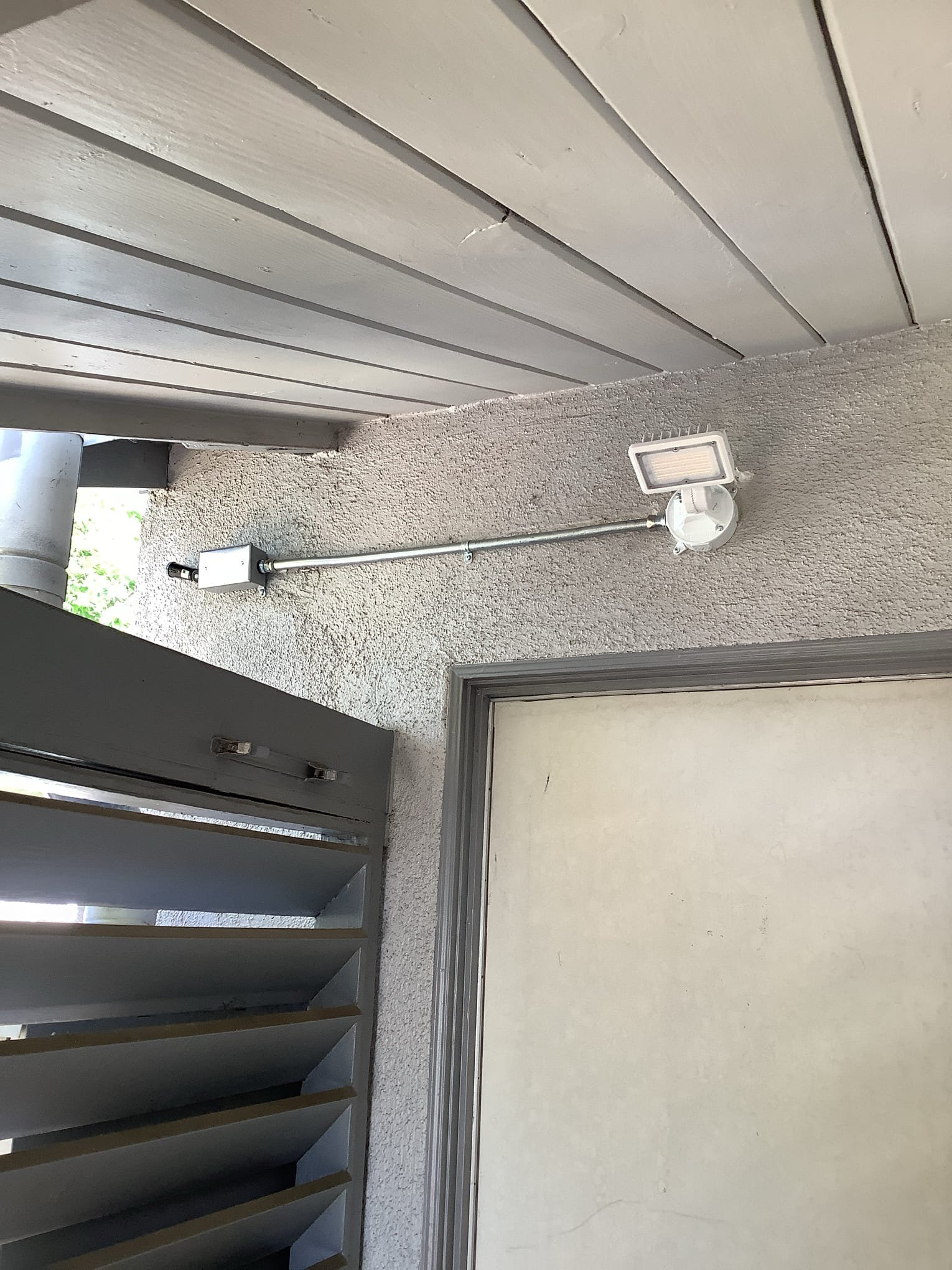 Powell Electric installed a clean, secure exterior LED fixture to improve safety and reliable nighttime lighting for your home.