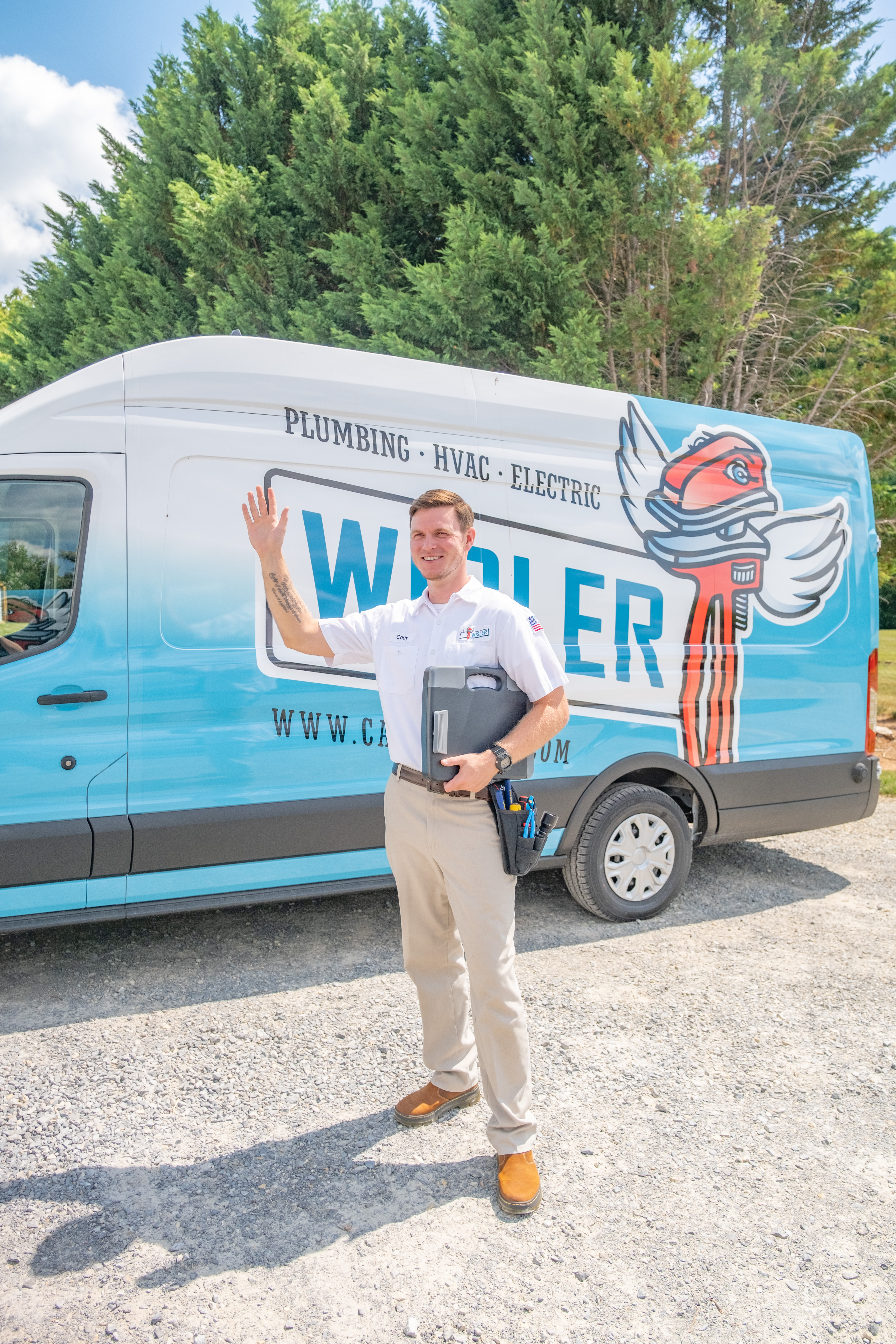 Experience top-notch service with Wisler Plumbing, Heating, Cooling, and Electrical – where professionalism meets reliability.