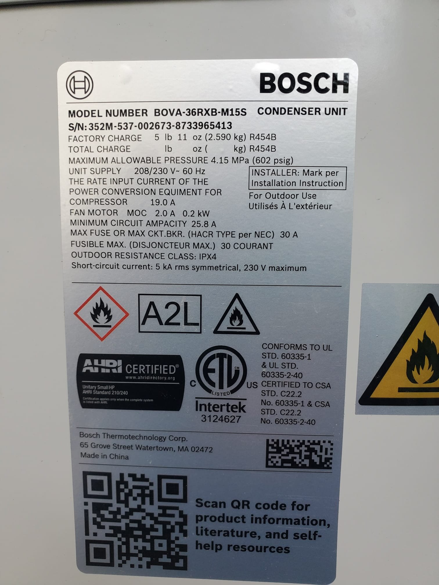 Choose Bosch for superior quality and certified assurance in every condenser unit.