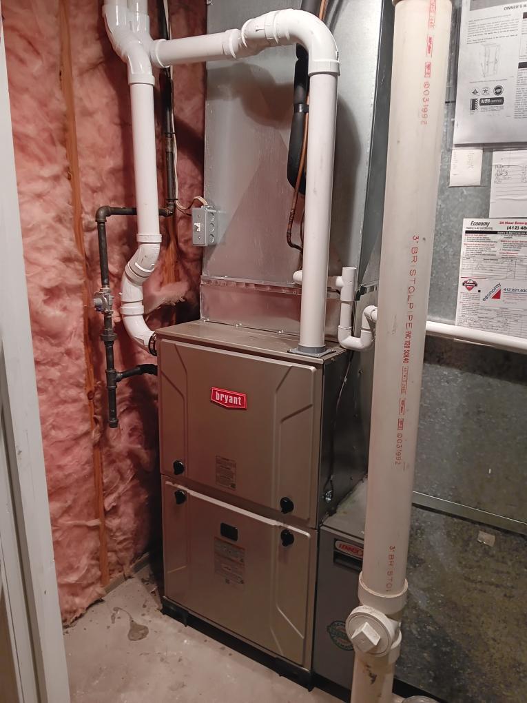 A clean, professional furnace installation by Boehmer Heating & Cooling showcases reliable craftsmanship and clear attention to long-term performance.