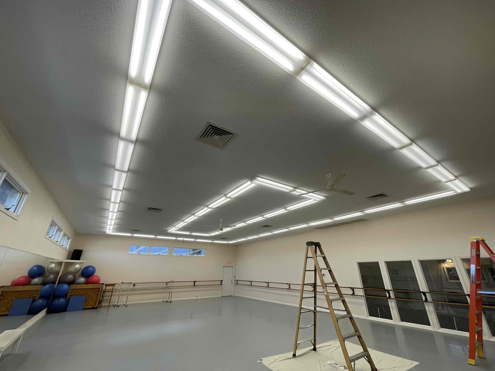 Dawson's Electric & Air restored bright, even lighting for this community studio, delivering professional results that protect the space and workflow.