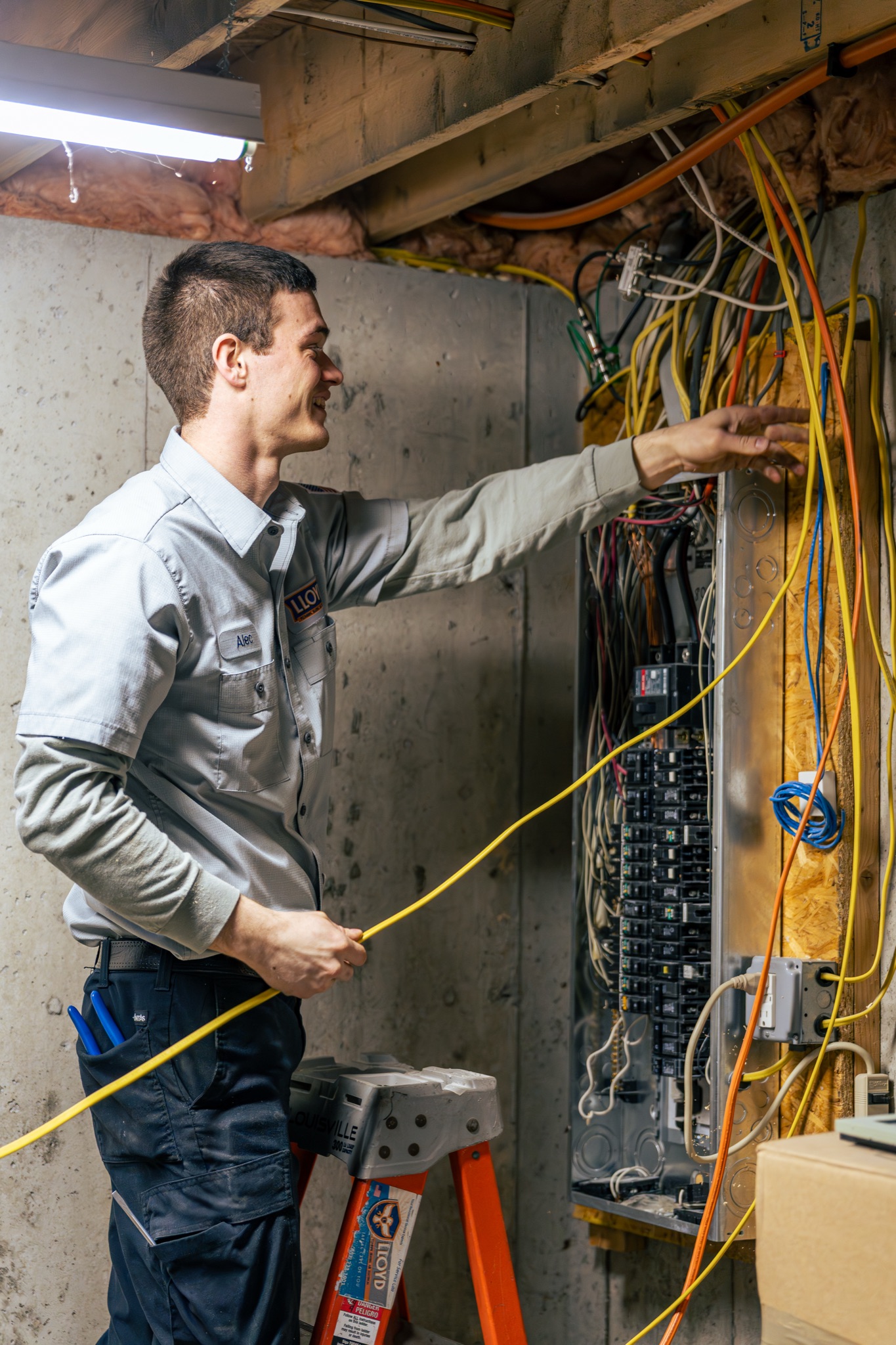 Skilled and approachable technicians from Lloyd Plumbing, Heating, Air, Electrical deliver careful, reliable electrical work with attention to safety and detail.