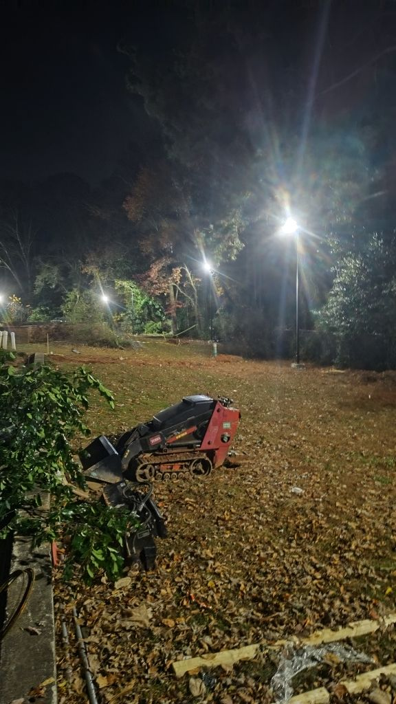 Showcasing Aardvark Electric, Inc.'s readiness and professionalism even under challenging outdoor conditions.