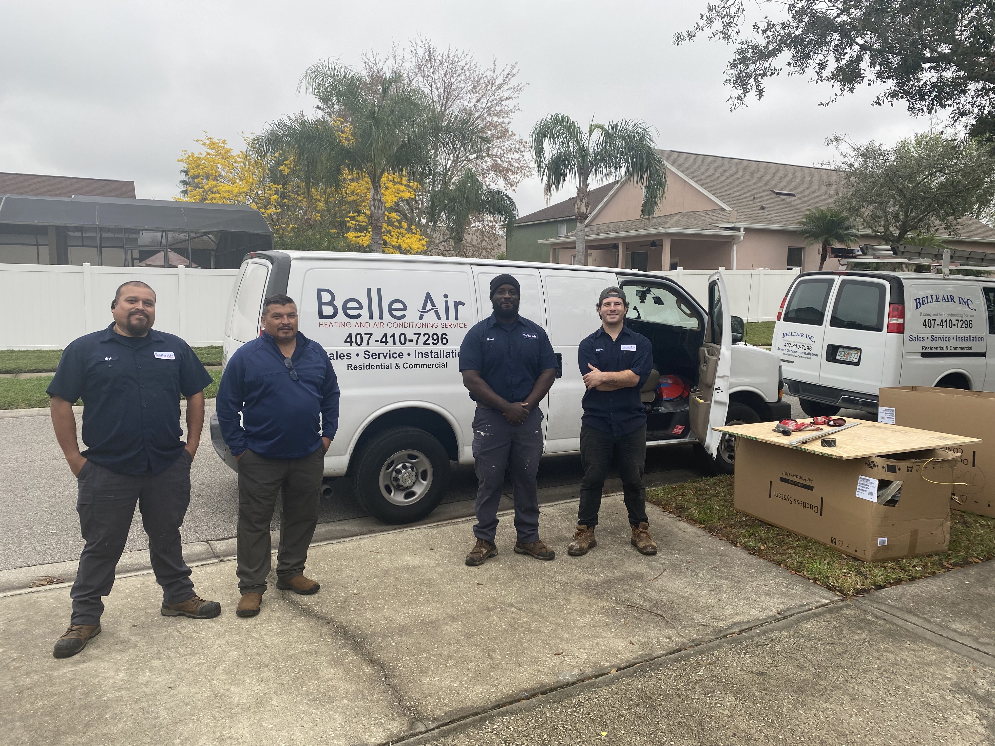 Experience the professional HVAC services of Belle Air, where our dedicated team is always ready to ensure your comfort and satisfaction.