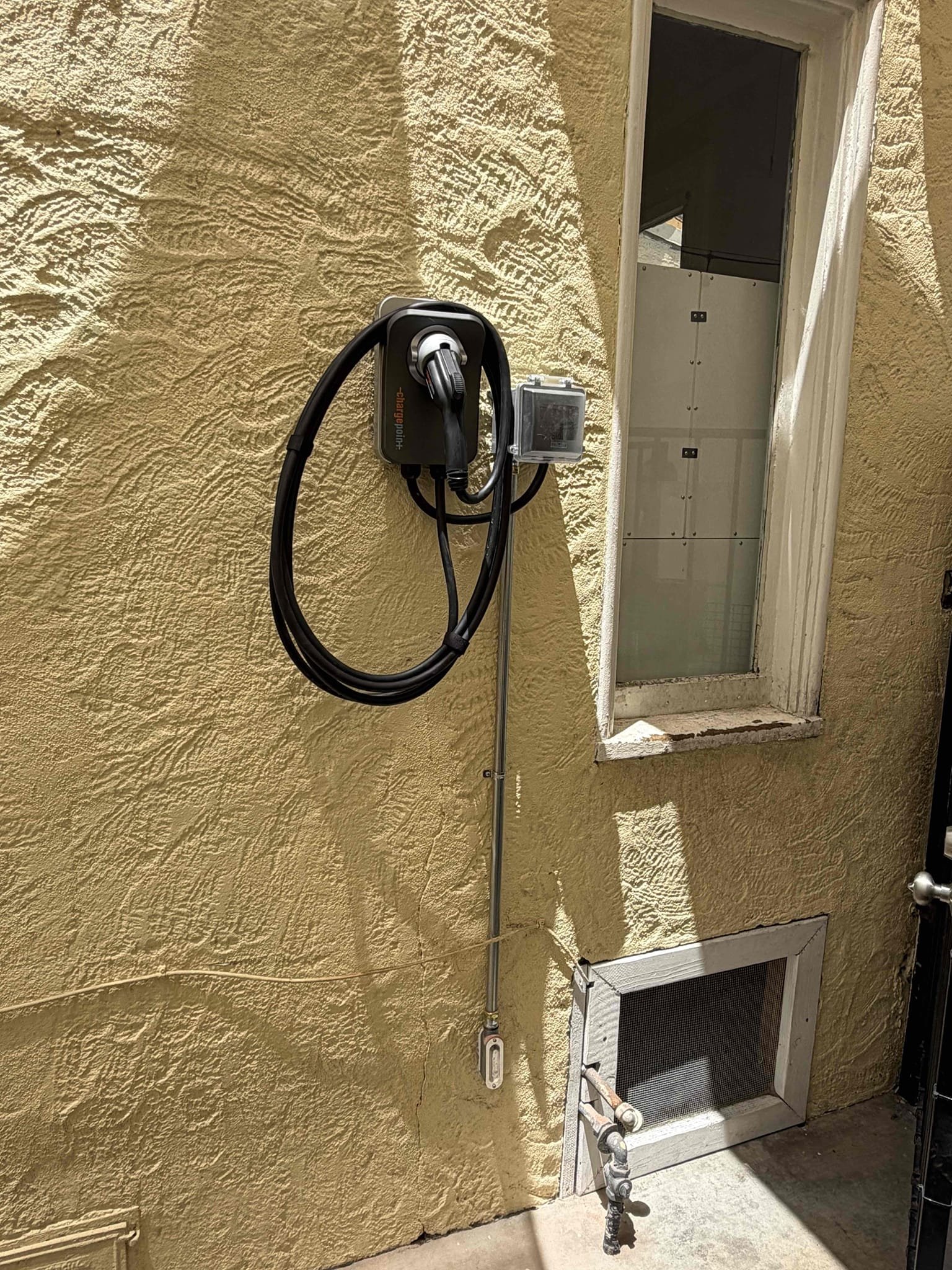 Powell Electric installed a tidy, weatherproof EV charging station that showcases reliable craftsmanship and long‑lasting performance.