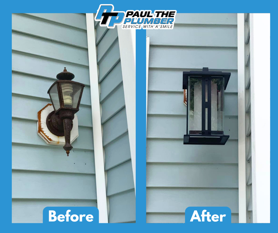 Showcasing a simple upgrade that boosts curb appeal and reliability, Paul The Plumber replaced a rusted light with a durable modern fixture.