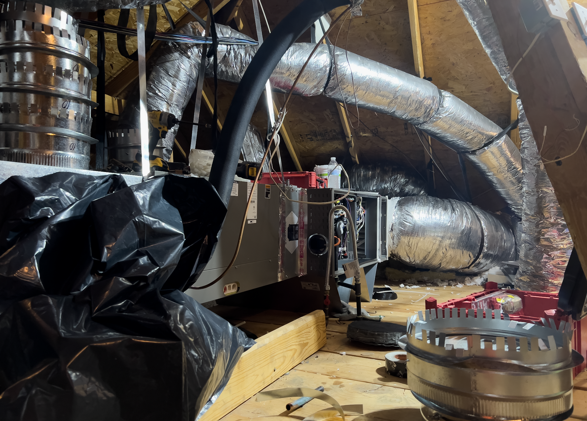 Skilled technicians from Abacus Plumbing, Air Conditioning & Electrical complete neat attic HVAC work, delivering reliable comfort and lasting performance.