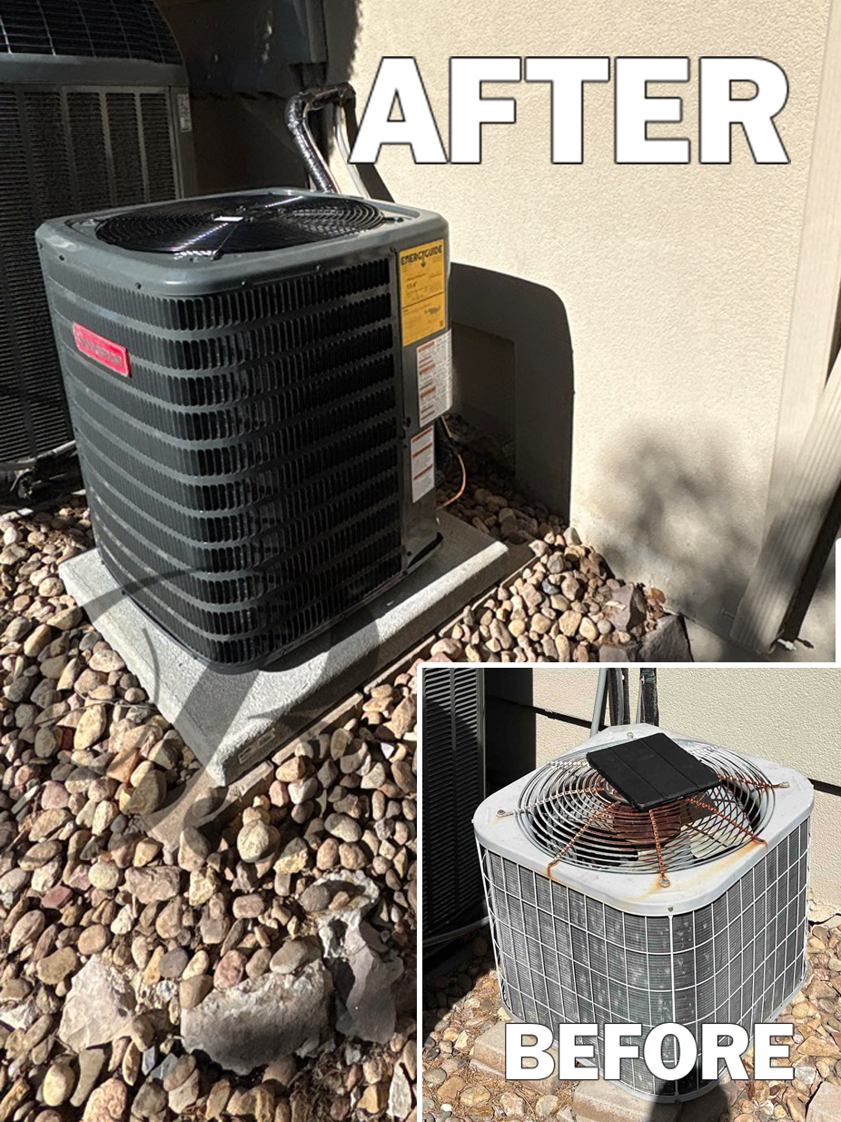 Showing a cleaner, more reliable cooling solution, Brothers Plumbing, Heating, and Electric - Denver replaced a rusted condenser for improved performance.