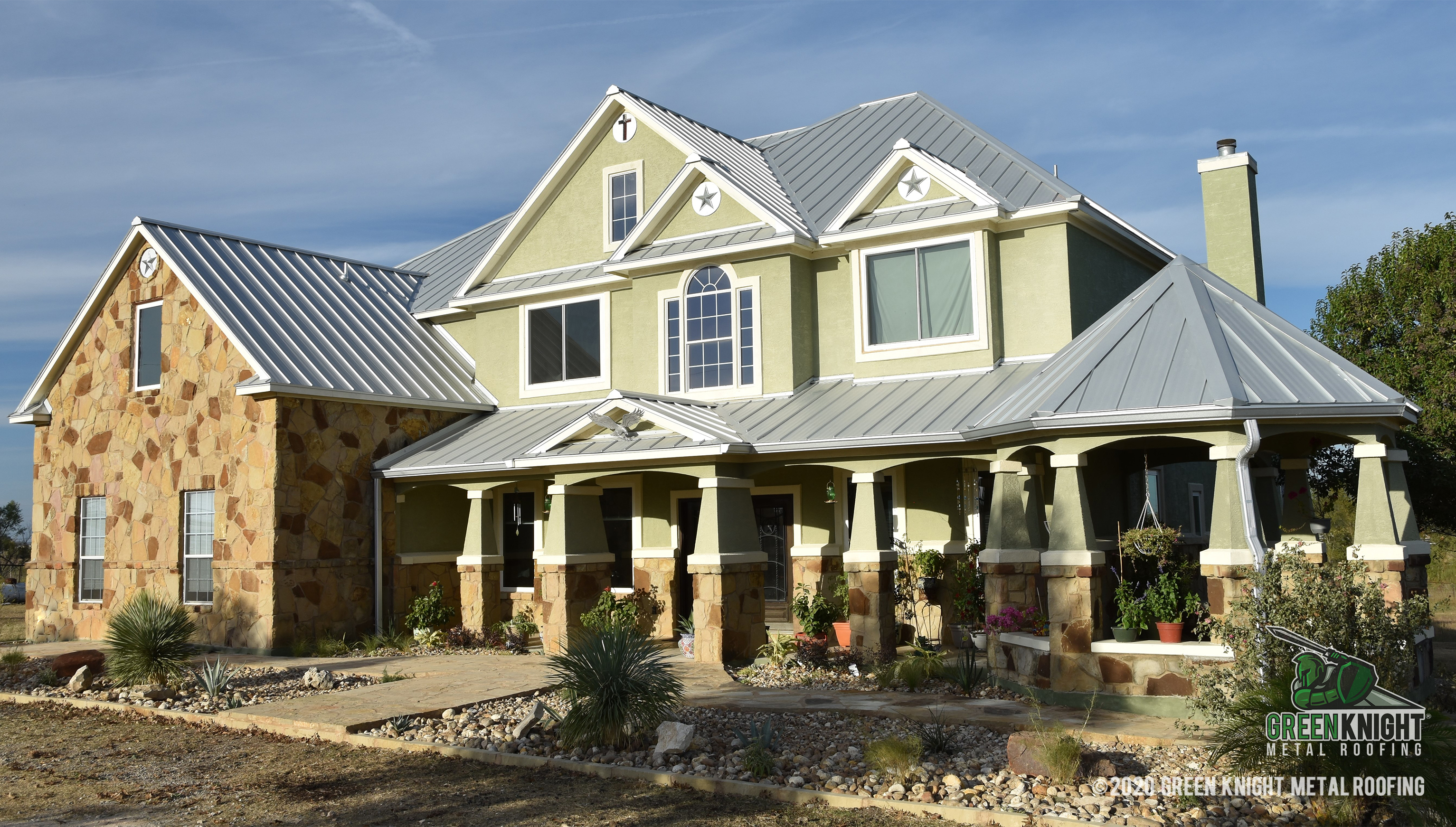 Experience unmatched quality and style with Green Knight® Metal Roofing, where every home becomes a masterpiece of craftsmanship.