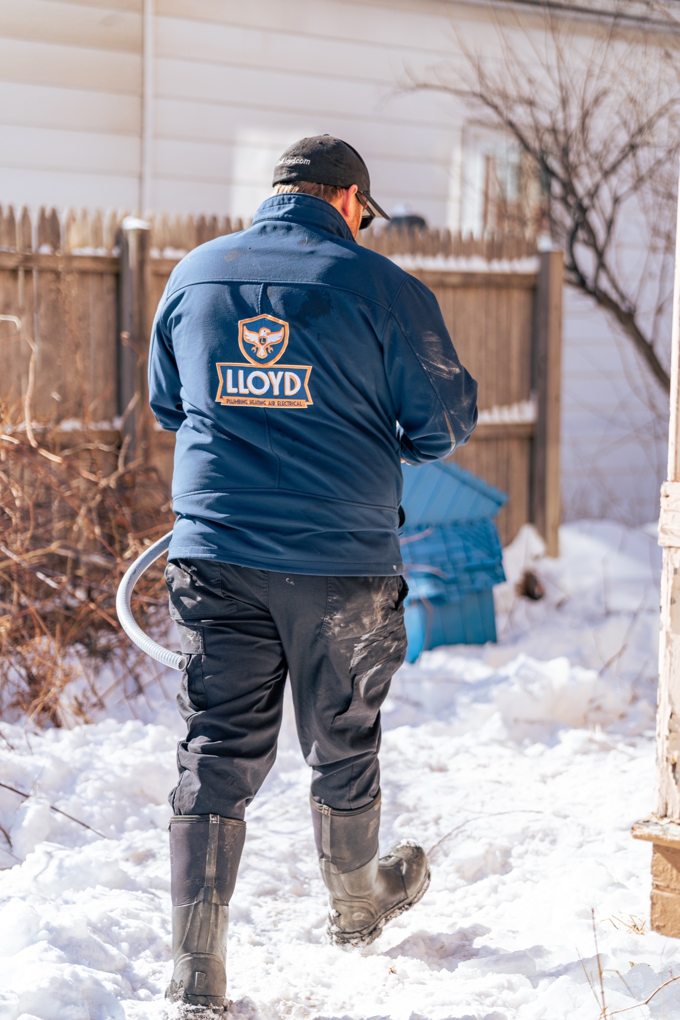 Lloyd Plumbing, Heating, Air, Electrical demonstrates dependable service in winter conditions, showing our team’s commitment and professional care.