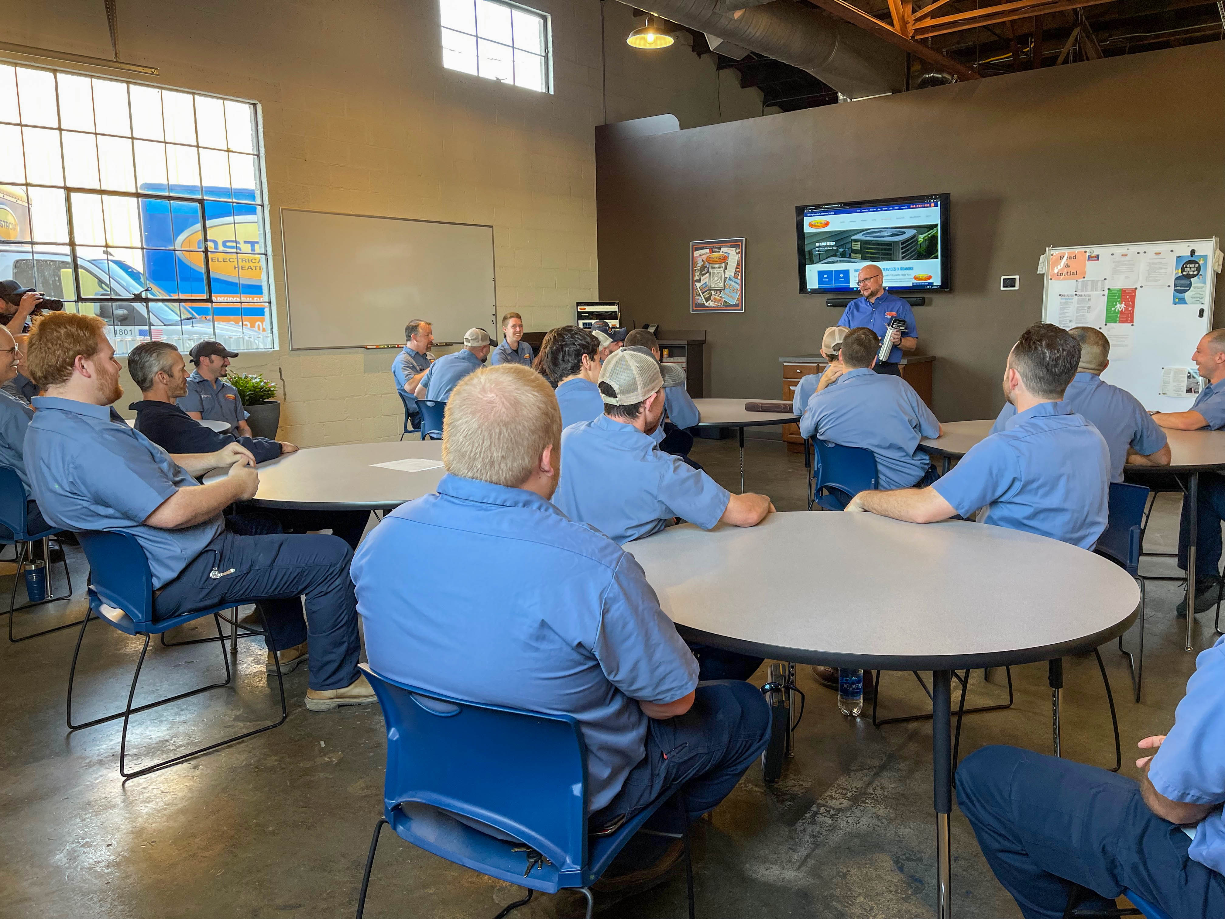 Ostrom Electrical Plumbing Heating & Air Conditioning demonstrates its commitment to professionalism and team development through hands-on training sessions.