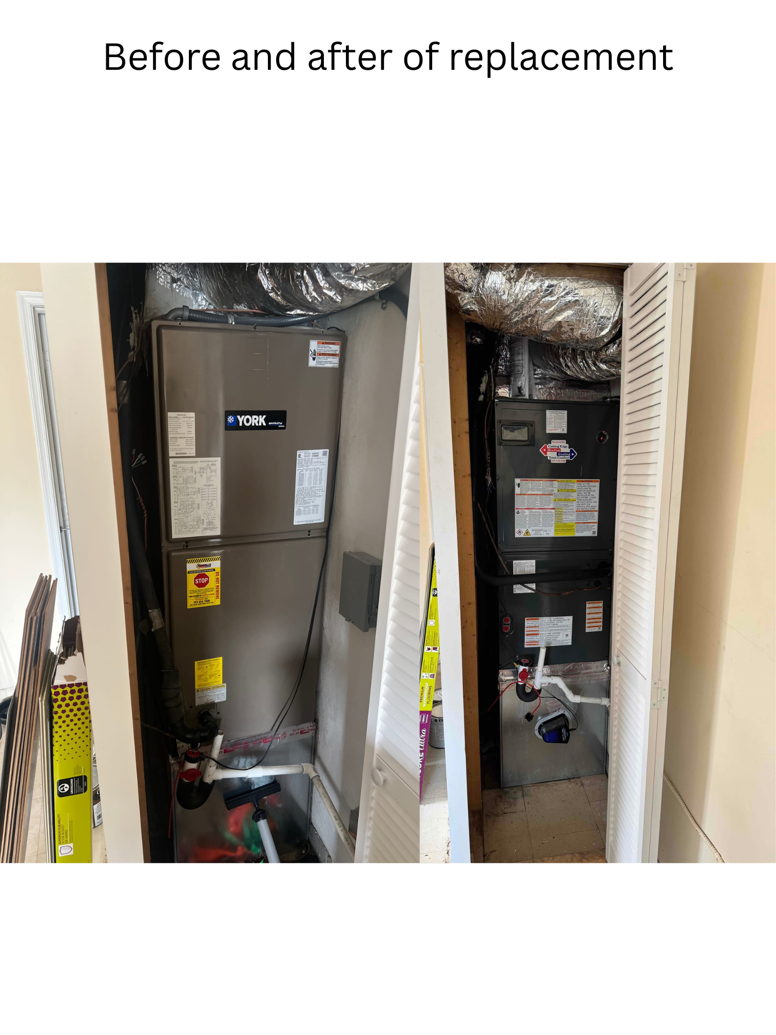 Experience the transformation with Cutting Edge Total Comfort: Quality HVAC replacements bringing efficiency and reliability to your home.