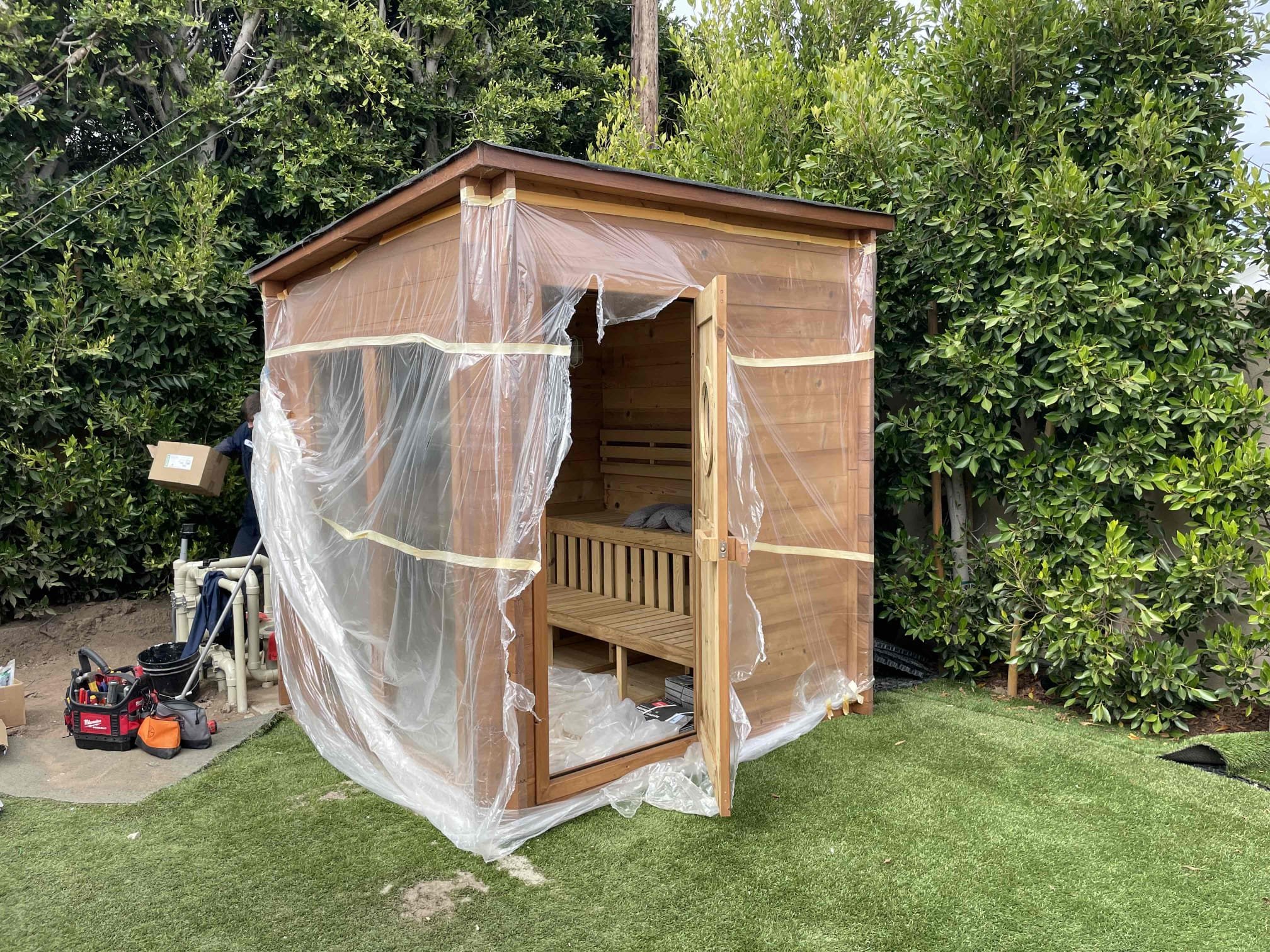 Powell Electric protected a backyard installation with careful prep and tidy workmanship, ensuring safety and clean results for the homeowner.