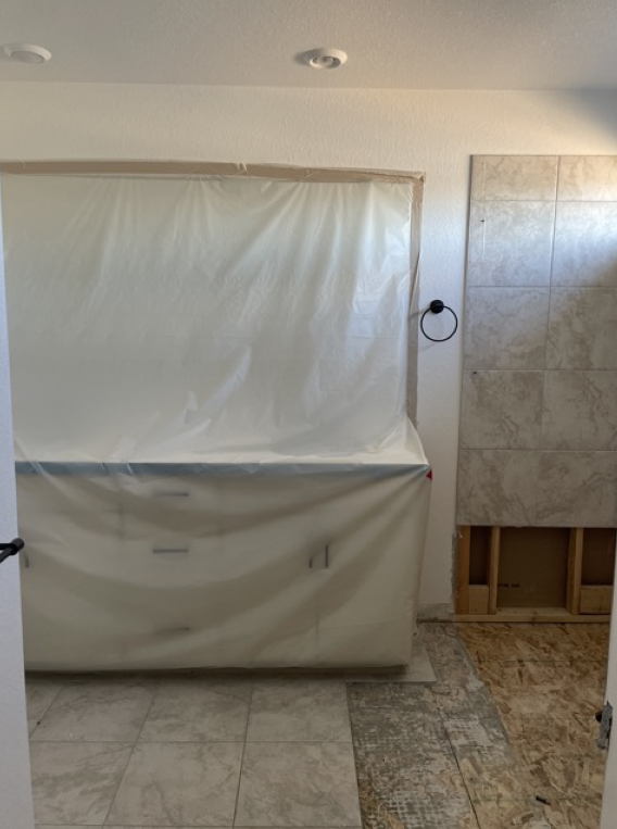 Colorado Cleanup Services protects your home during bathroom renovations, keeping surfaces clean and minimizing dust for a safer project outcome.