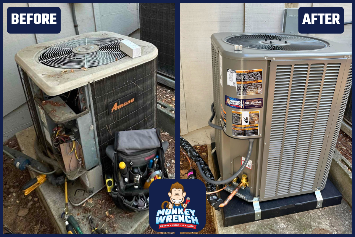 Experience top-notch HVAC installation with Monkey Wrench Plumbing, Heating, Air & Electric, where quality meets expertise.