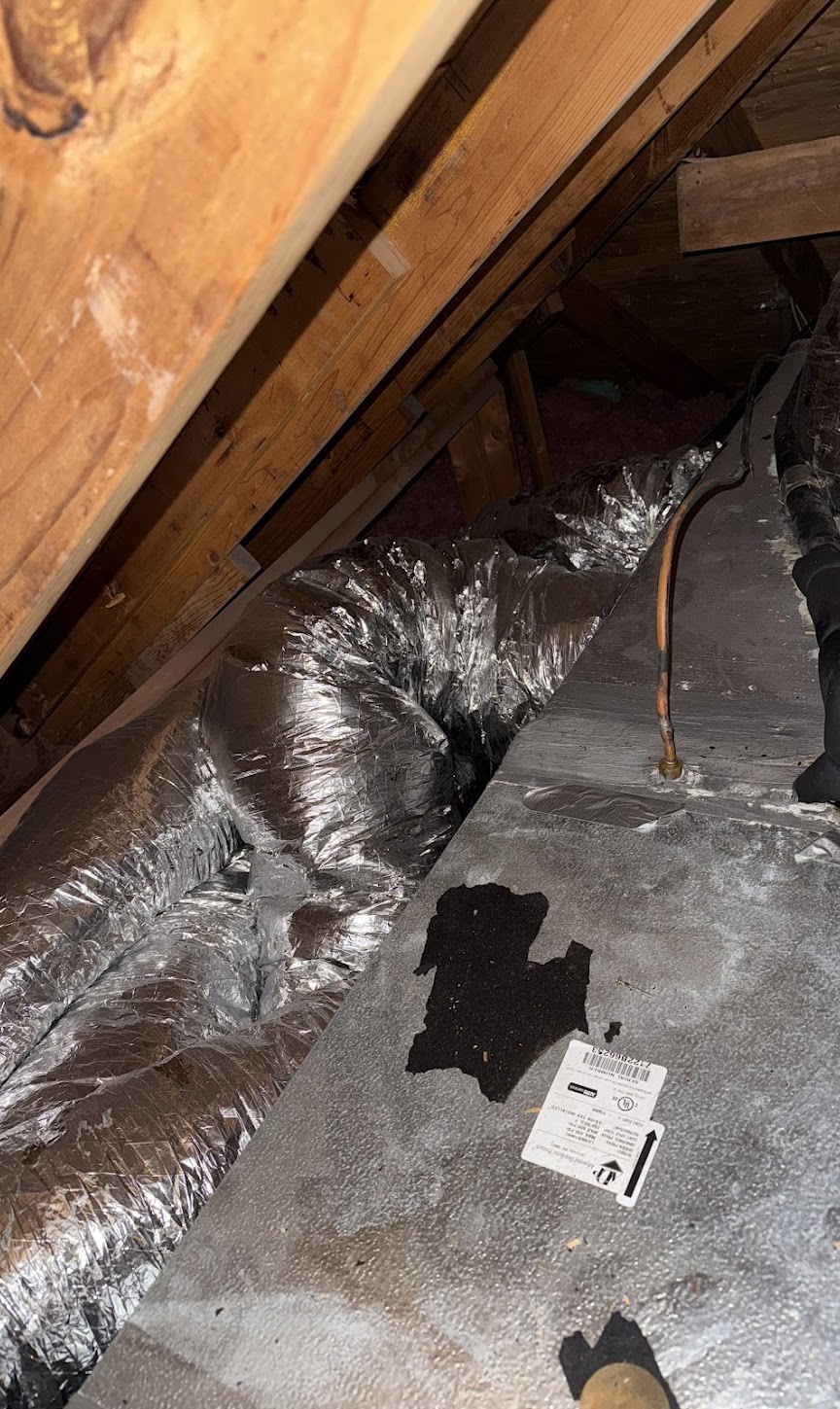 Showing careful attic inspection and ductwork assessment, Abacus Plumbing, Air Conditioning, & Electrical documents system condition for reliable service.