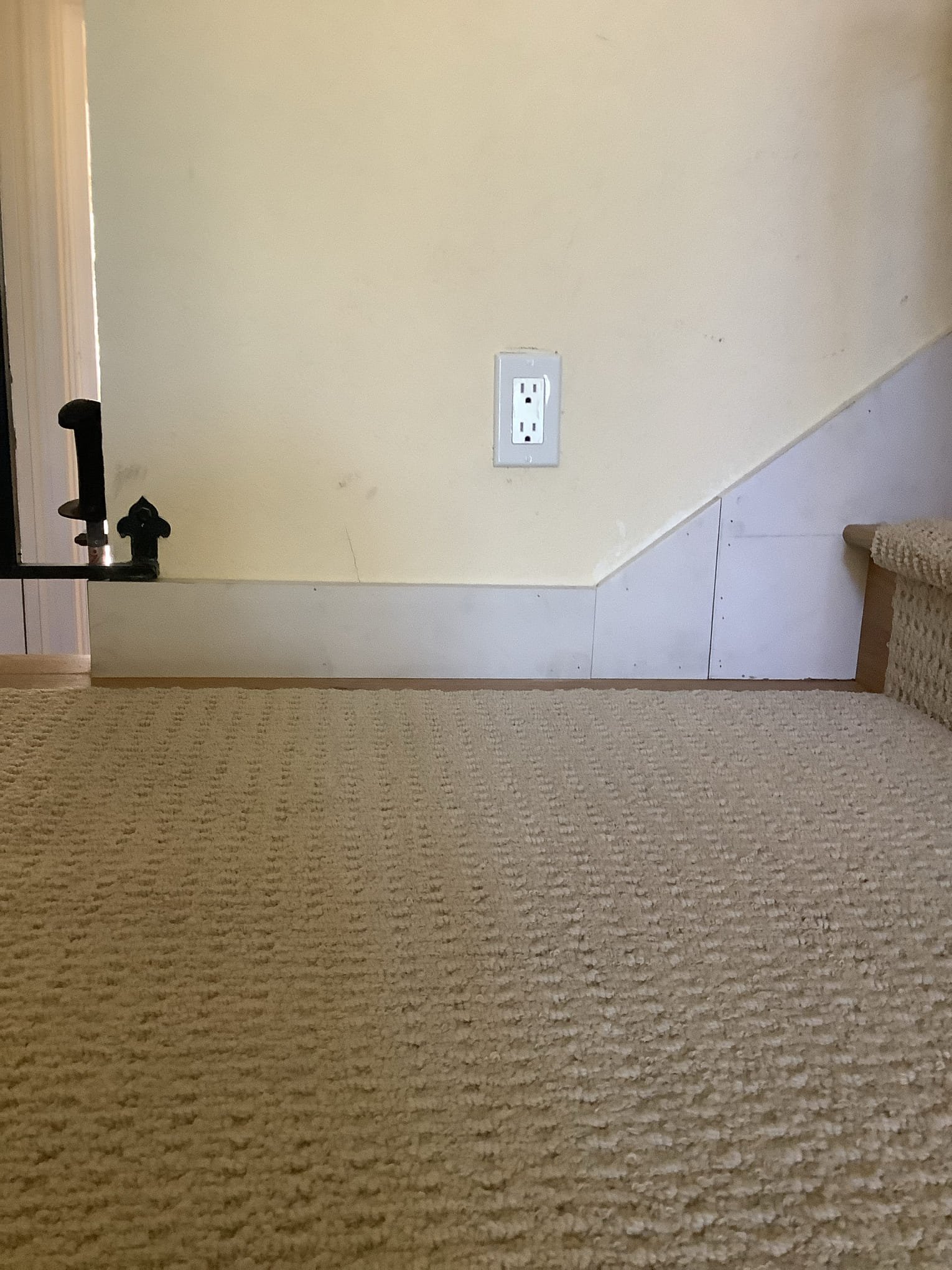 A clean, properly mounted outlet shows the careful craftsmanship Powell Electric brings to every home installation and repair.