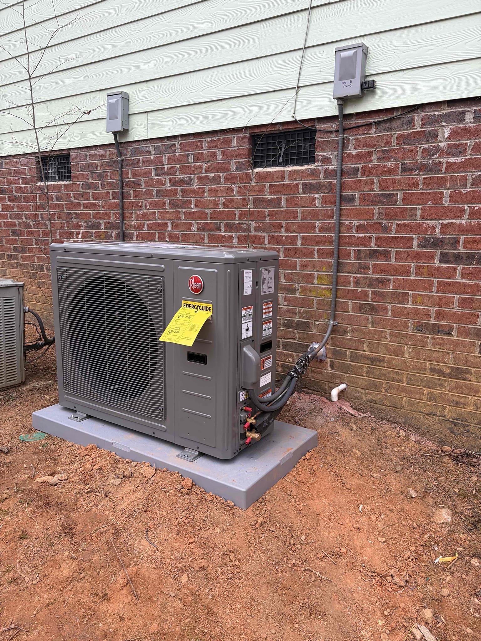 Dawson's Electric & Air installed this new outdoor unit on a dedicated pad, showcasing reliable craftsmanship and long-term durability.