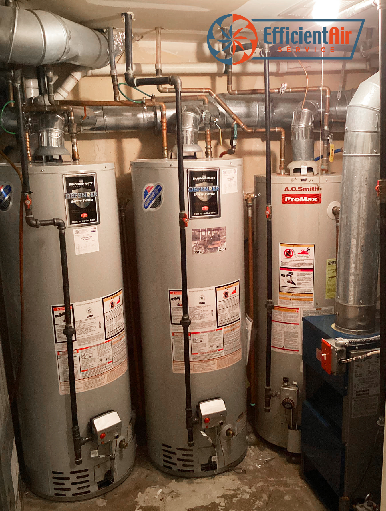 Efficient Air Service ensures your home stays warm with top-notch water heater installations. Trust in our professional expertise and reliable service.