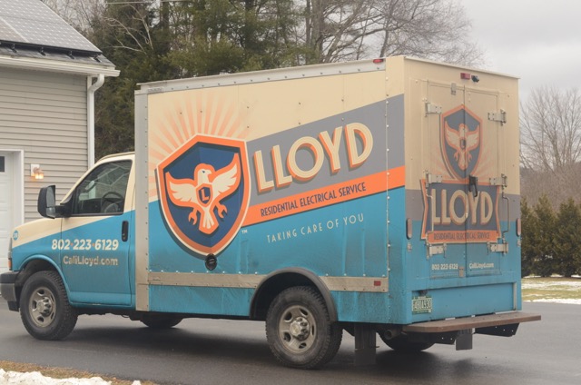 A well-branded service truck shows Lloyd Plumbing, Heating, Air, Electrical's commitment to professional, reliable residential service and quick contactability.
