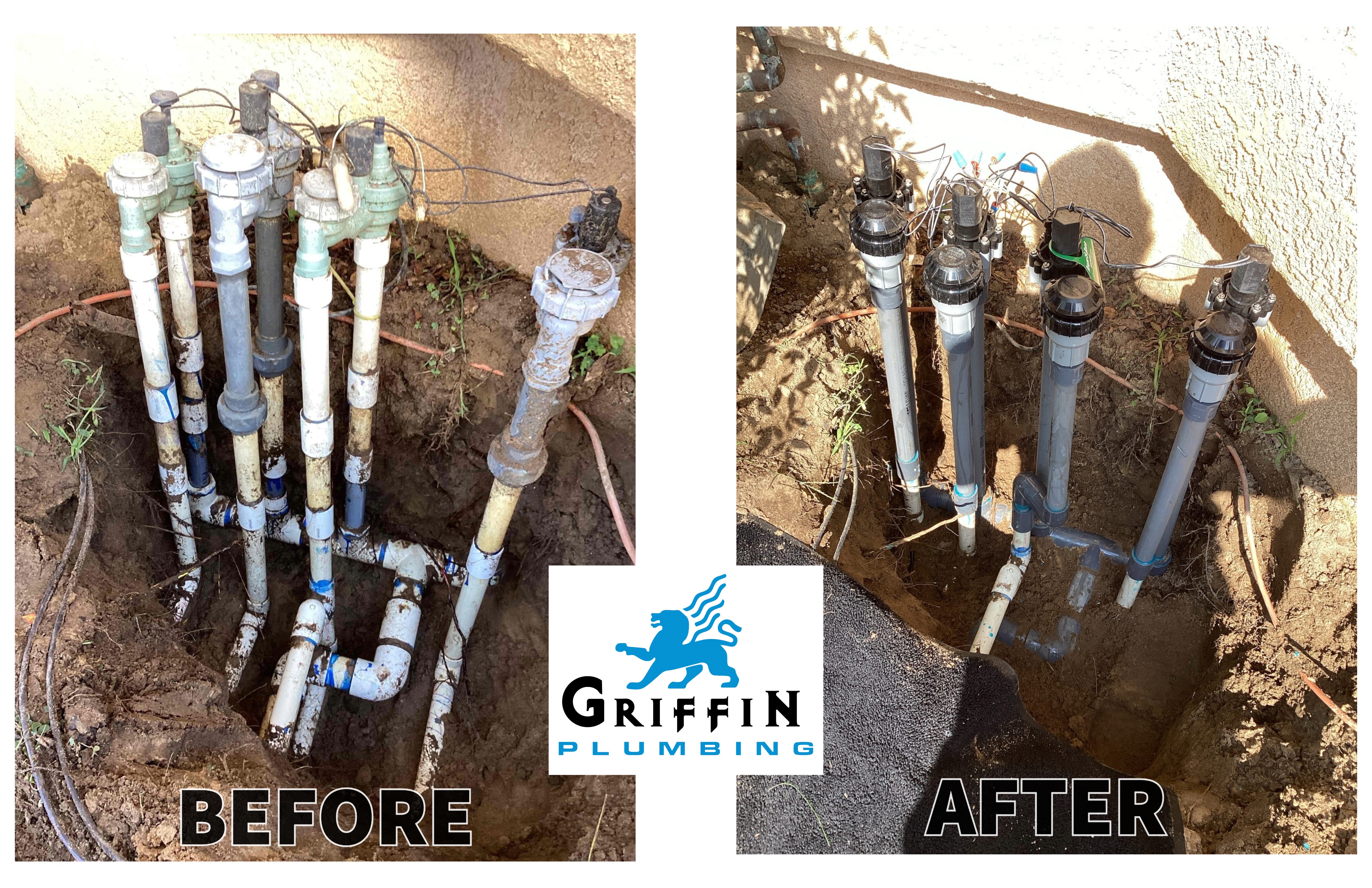 Experience quality plumbing transformations with Griffin Plumbing, Inc., where before and after truly makes a difference.