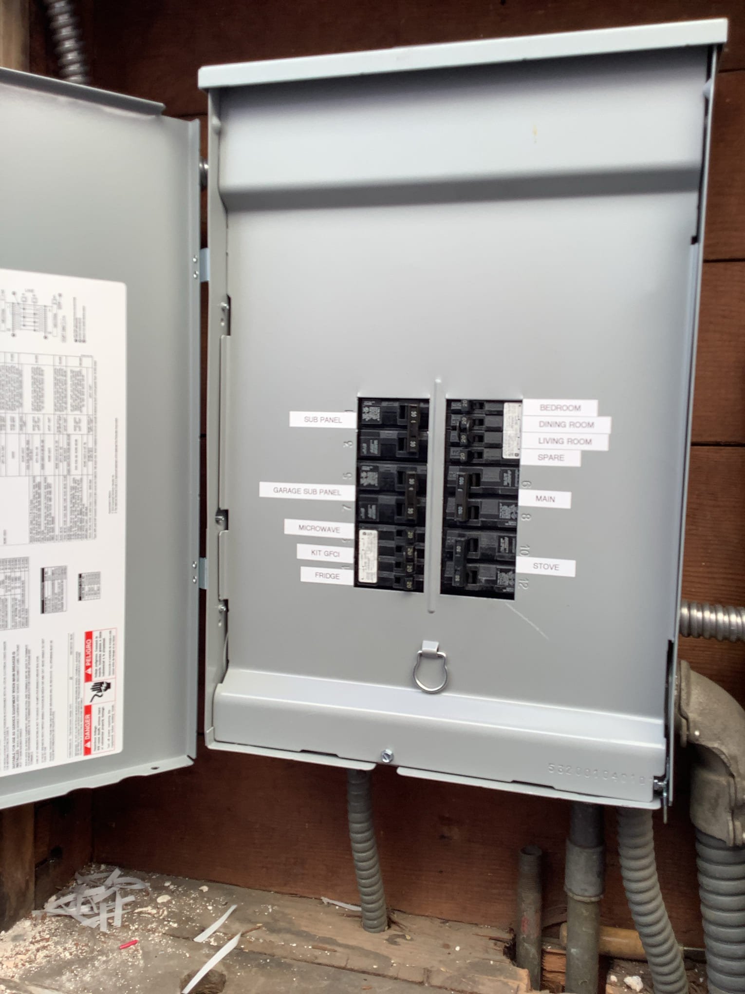 Powell Electric installed a neat, clearly labeled breaker panel to improve safety and reliable power for your home.