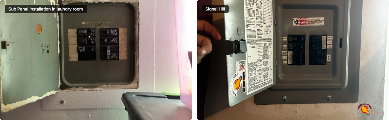 Powell Electric completed a neat subpanel installation with careful breaker labeling, showing reliable craftsmanship and attention to safety.