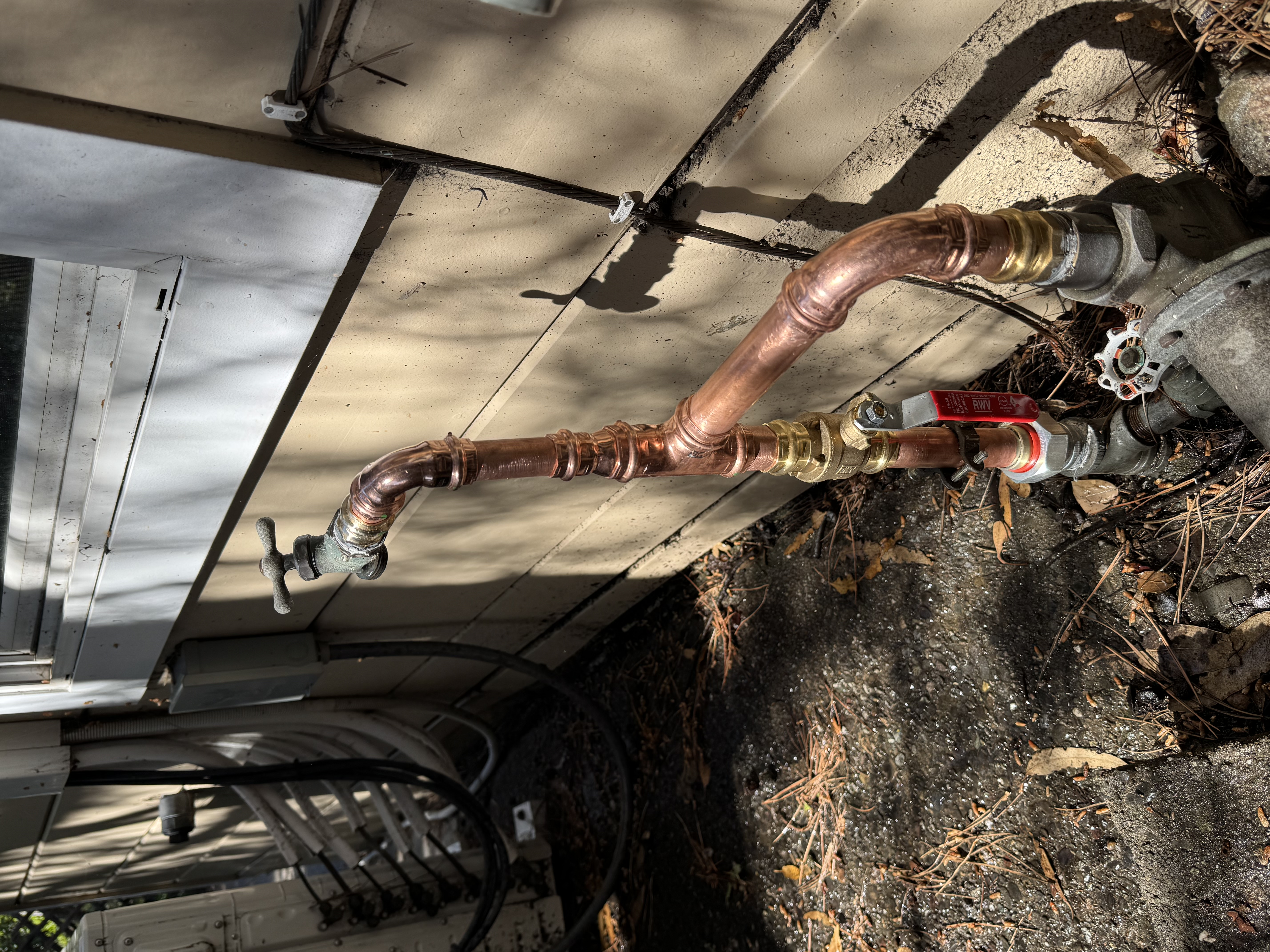 Clean new copper work and reliable shutoff valves showcase the craftsmanship customers trust from Big Island Plumbing.