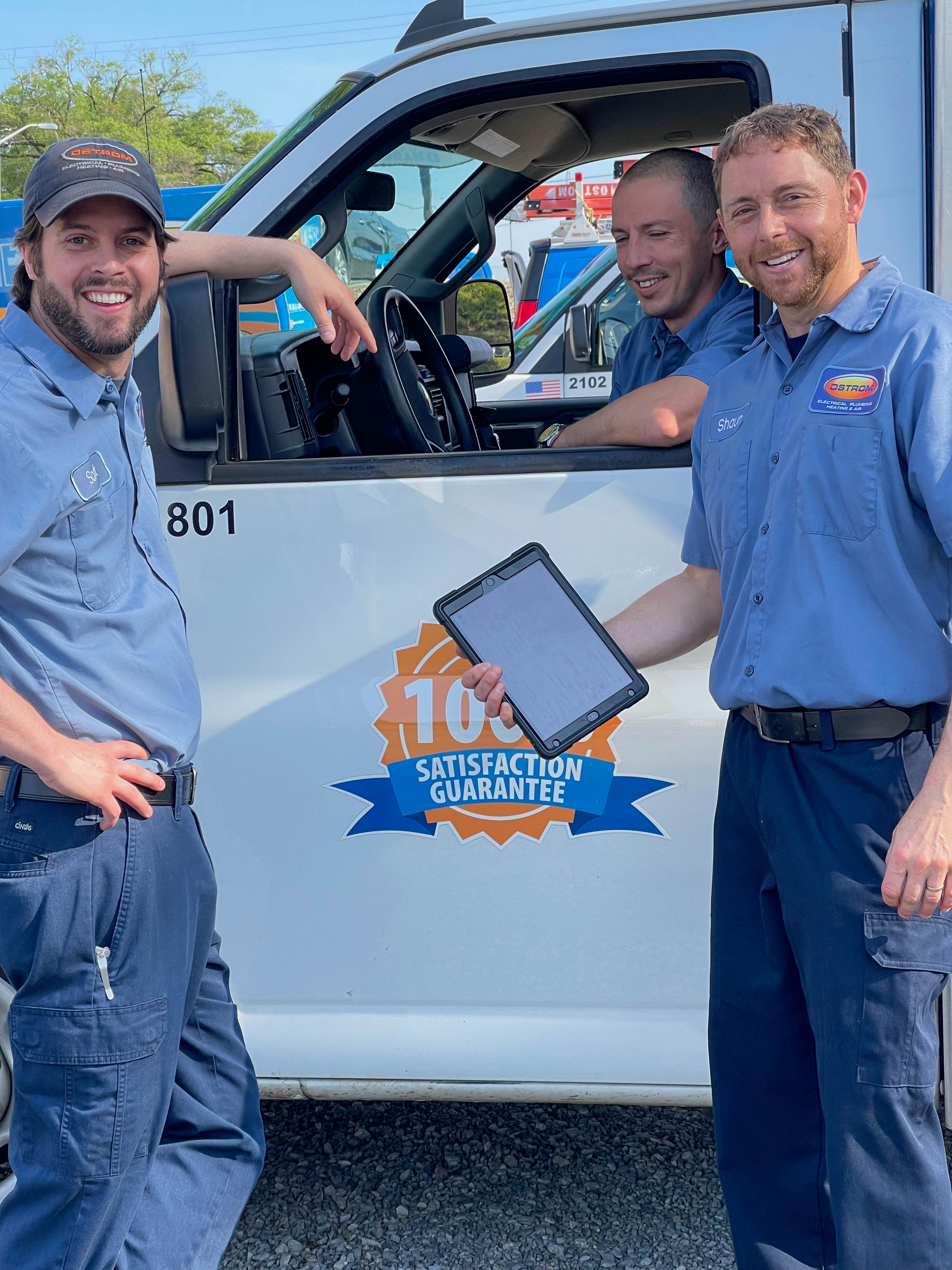 Experience 100% Satisfaction with Ostrom Electrical Plumbing Heating & Air Conditioning – Your trusted partners in comfort!