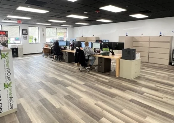 Experience exceptional customer service and professionalism at Green Air Care's modern office space, where quality and value meet.
