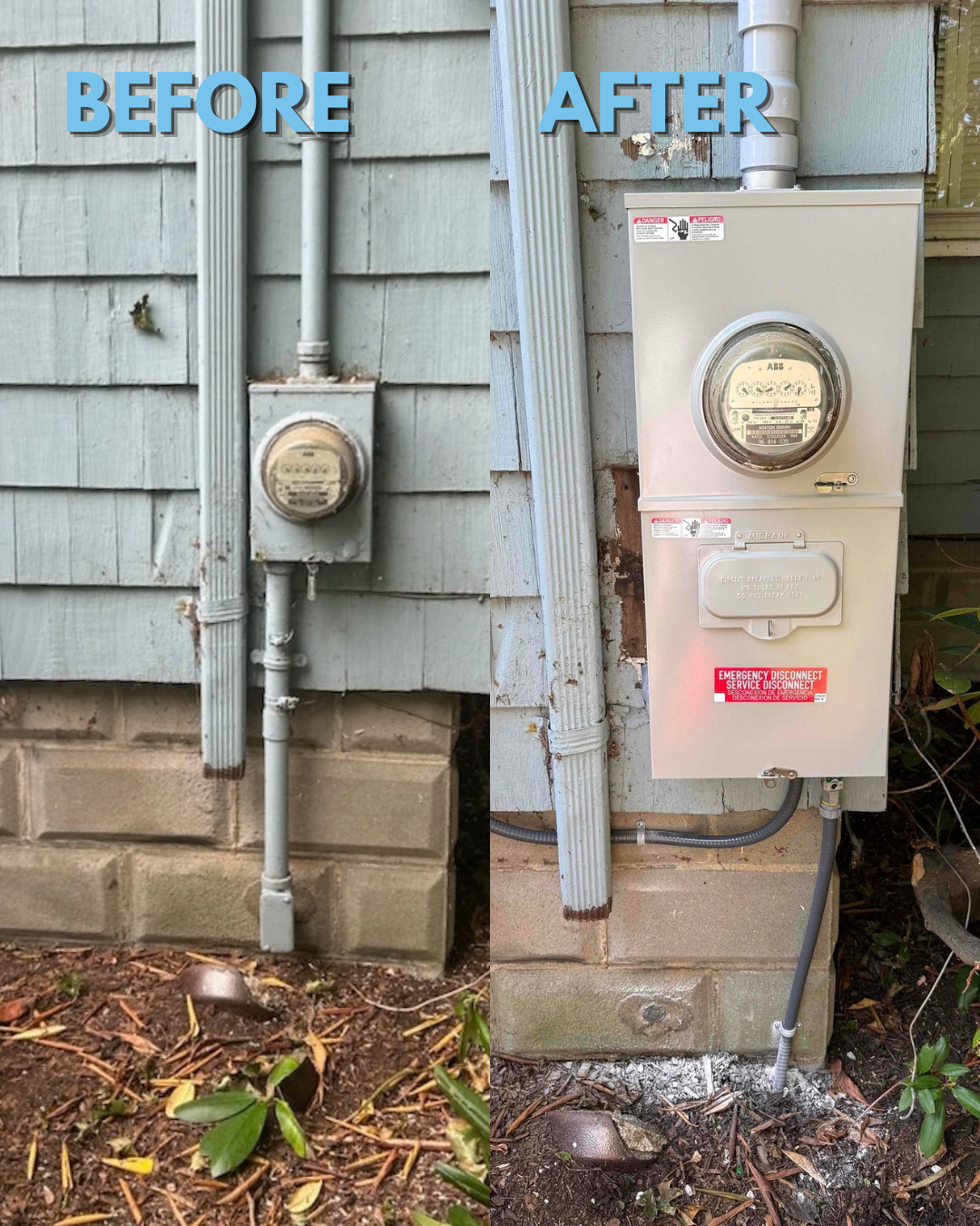 Showcasing a safer, cleaner electrical upgrade completed by Akian Plumbing, Heating, Cooling & Electric to protect your home and family.