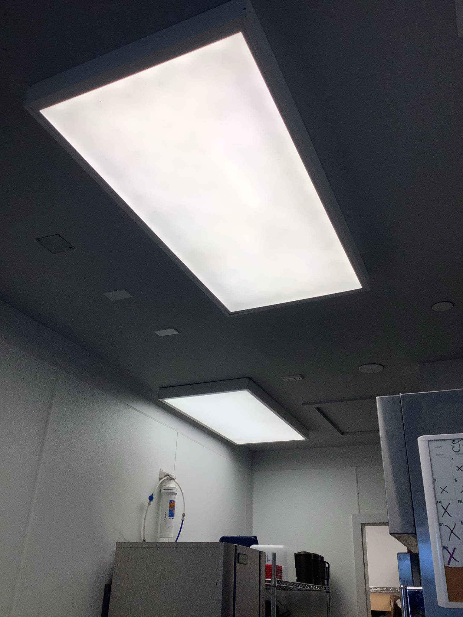 Bright, even LED panel lighting installed by Powell Electric creates a clean, professional workspace that reduces glare and energy use.