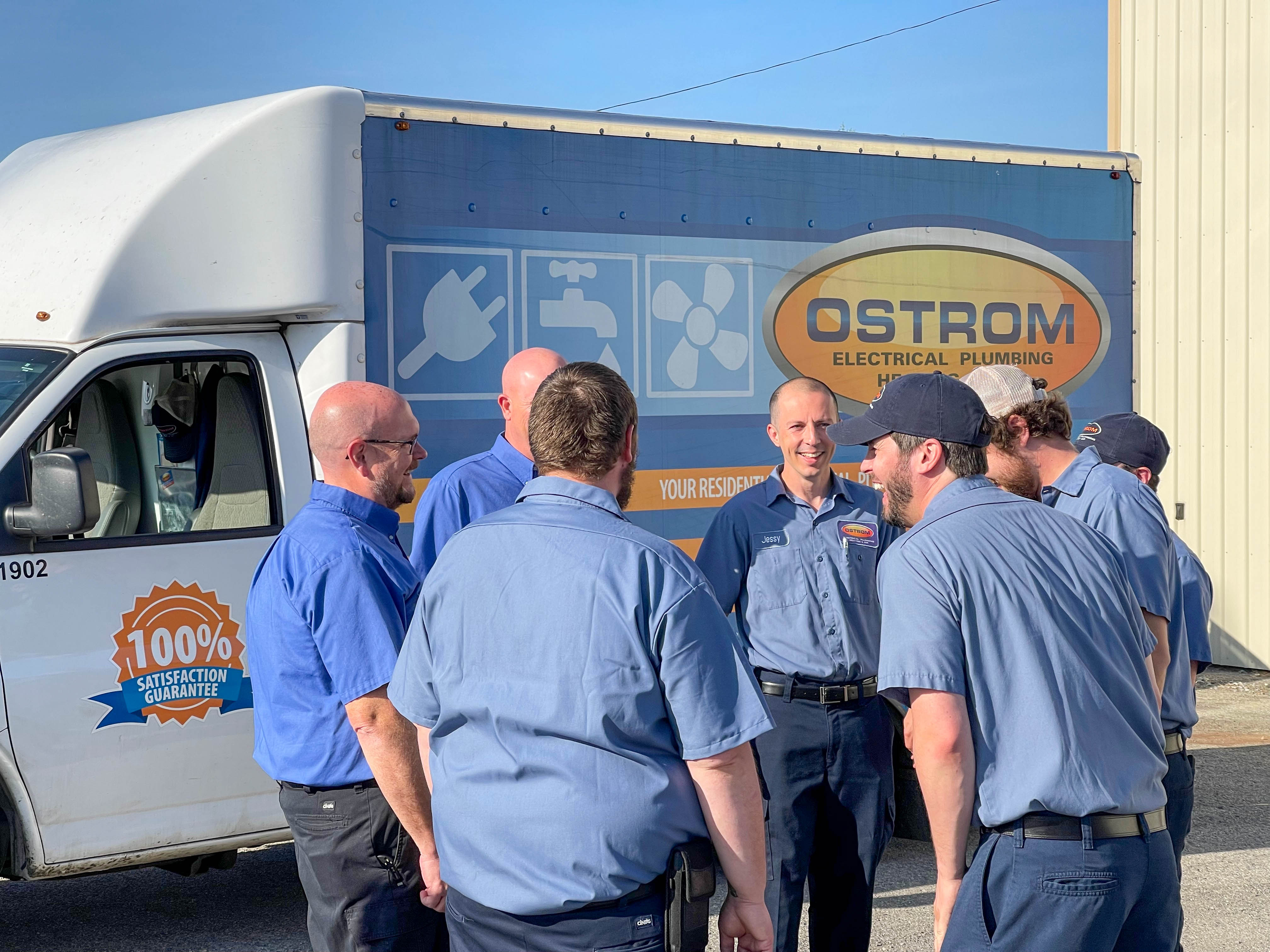 Experience top-notch service with Ostrom Electrical Plumbing Heating & Air Conditioning, where our professional team delivers excellence with a smile.