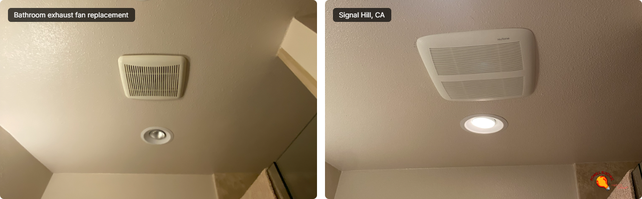 Powell Electric upgraded this bathroom ventilation with a clean, professional installation that improves airflow and comfort for homeowners.