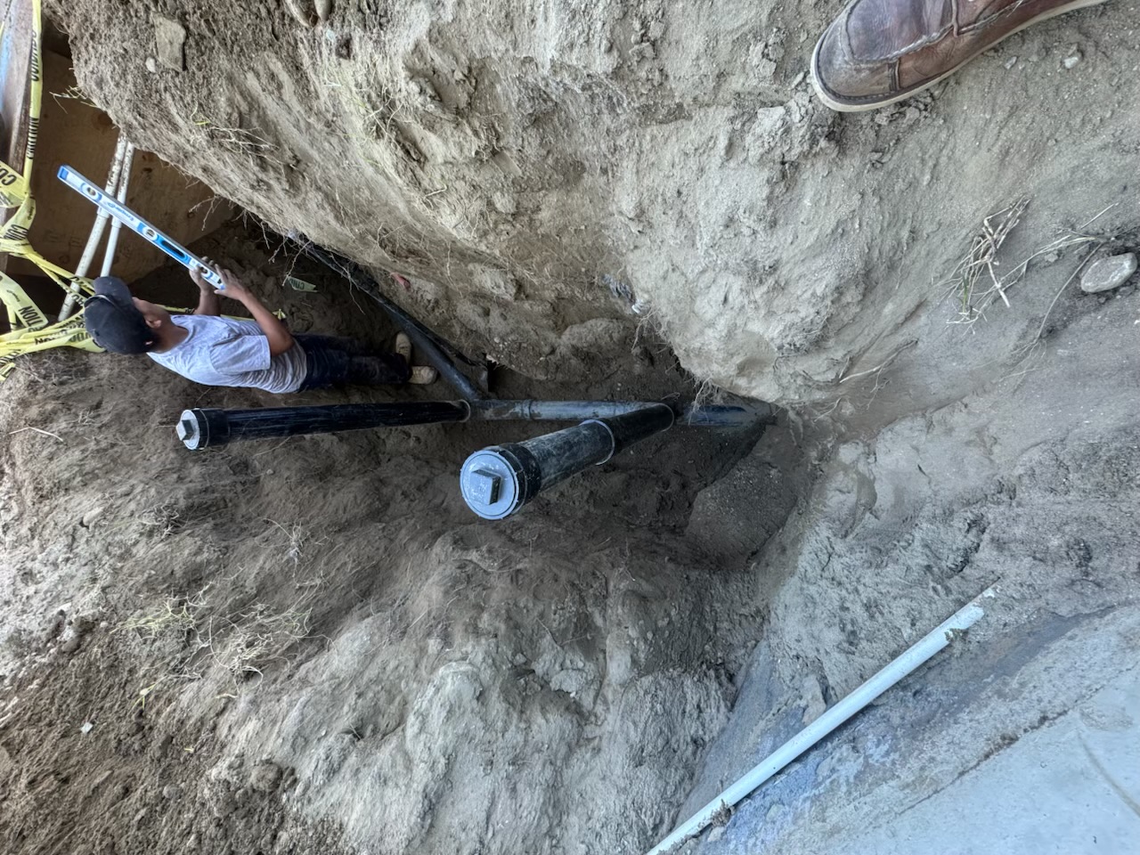 Cruz Plumbing & Rooter Services demonstrates careful trenching and precise pipe alignment to deliver reliable sewer line repairs you can trust.