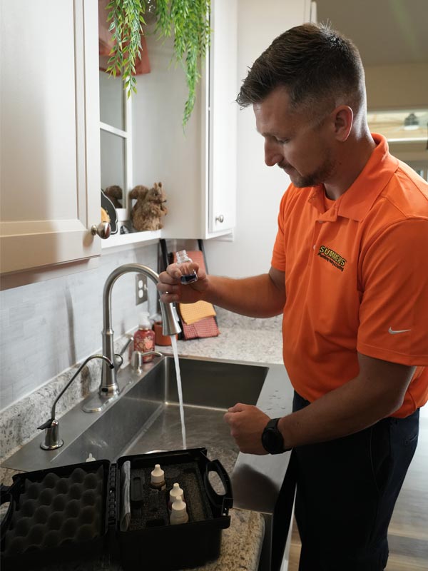 Experience superior water quality with expert testing from Summers Plumbing Heating & Cooling, ensuring your home stays safe and comfortable.