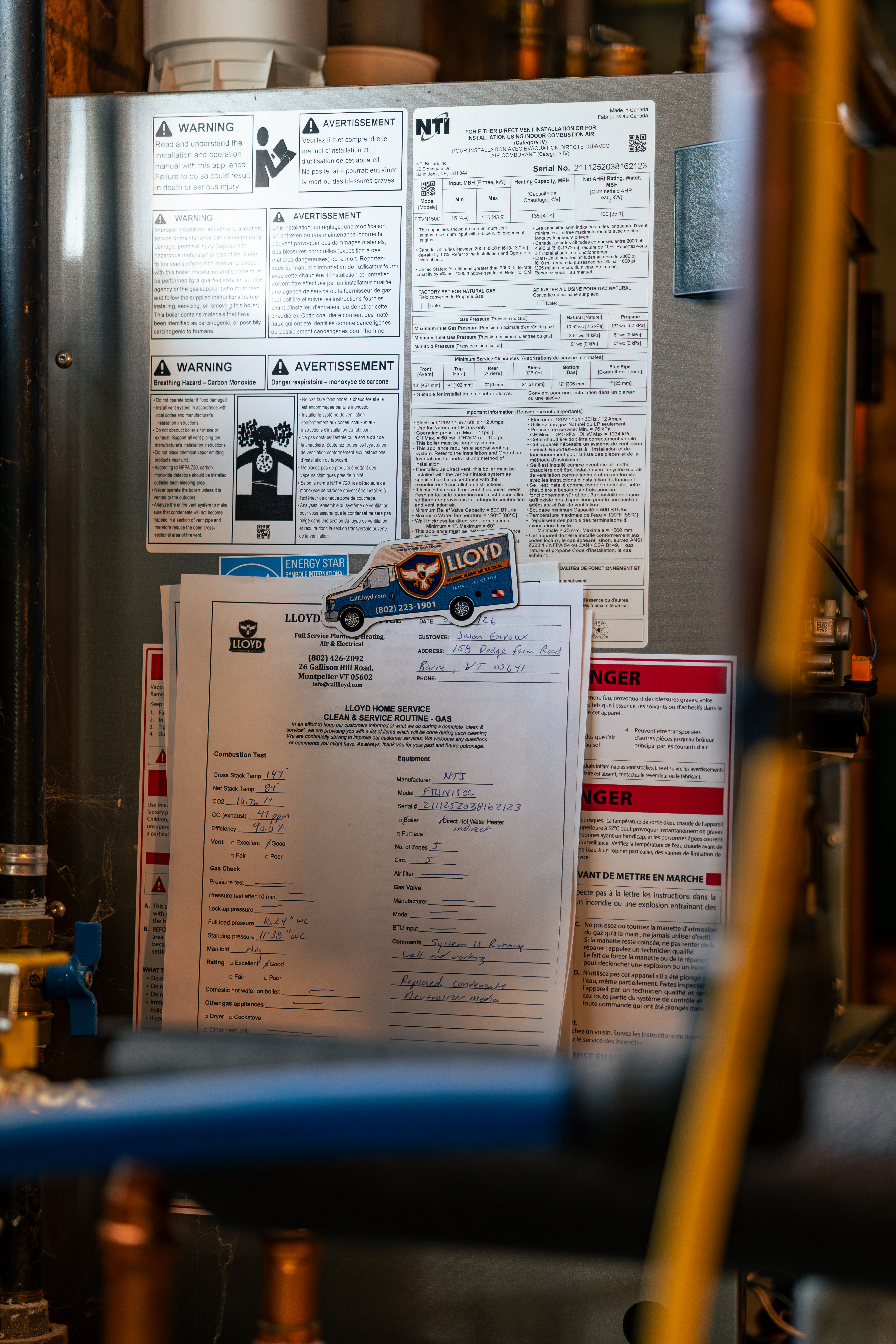 Neat, documented service visits build trust and safety, and Lloyd Plumbing, Heating, Air, Electrical leaves clear records after every job.