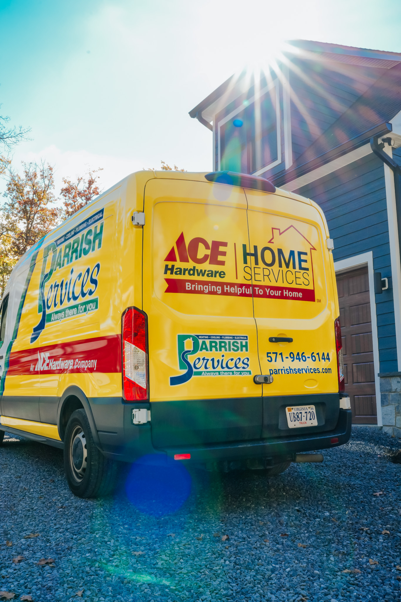 A Parrish Services van arrives ready to deliver trusted home repairs with a professional, customer-focused team and clear contact info.