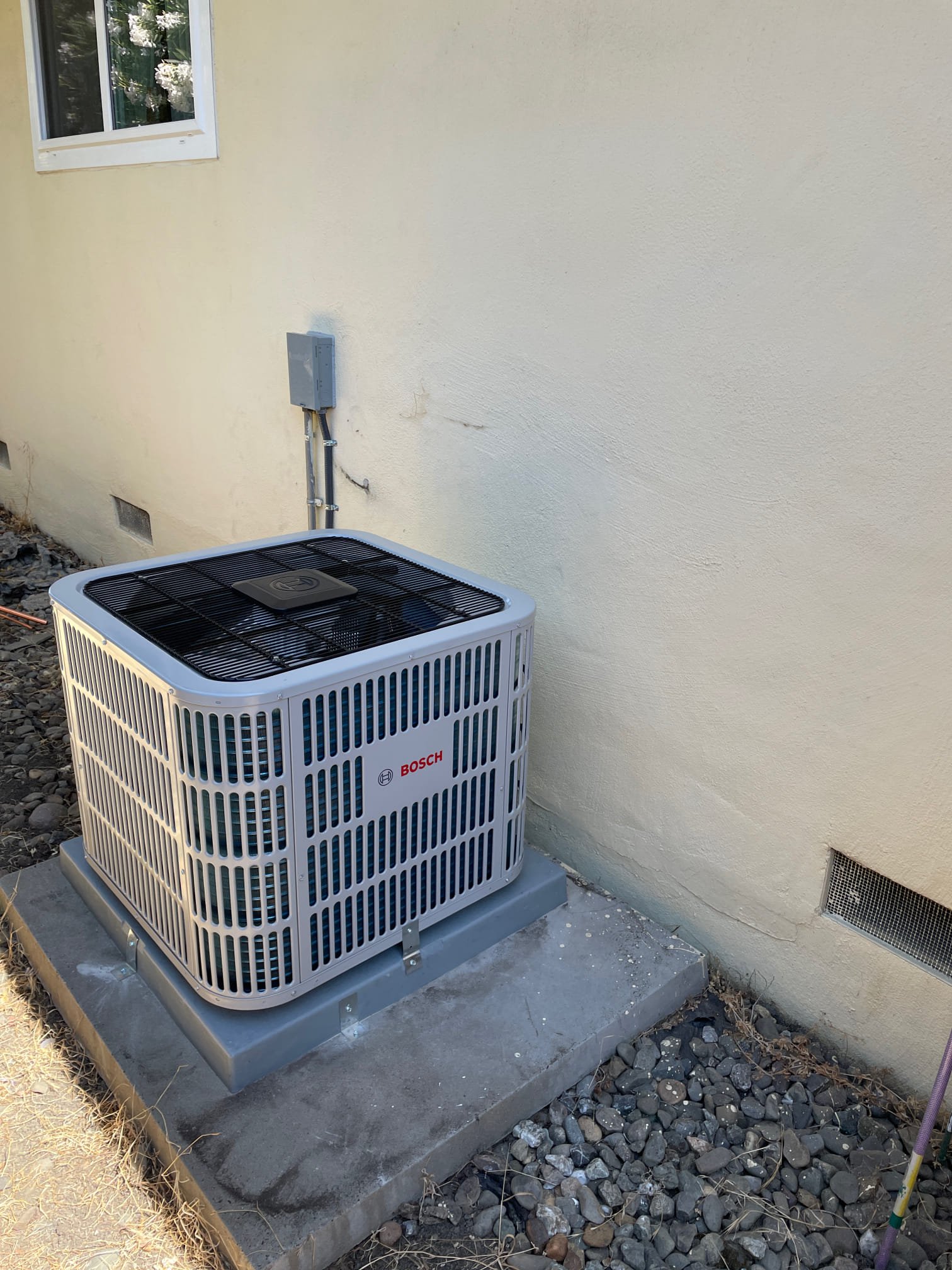 Experience superior cooling and reliability with Peter Levi Plumbing, Heating, Cooling, Drains. Our expertly installed Bosch AC units ensure comfort and efficiency.